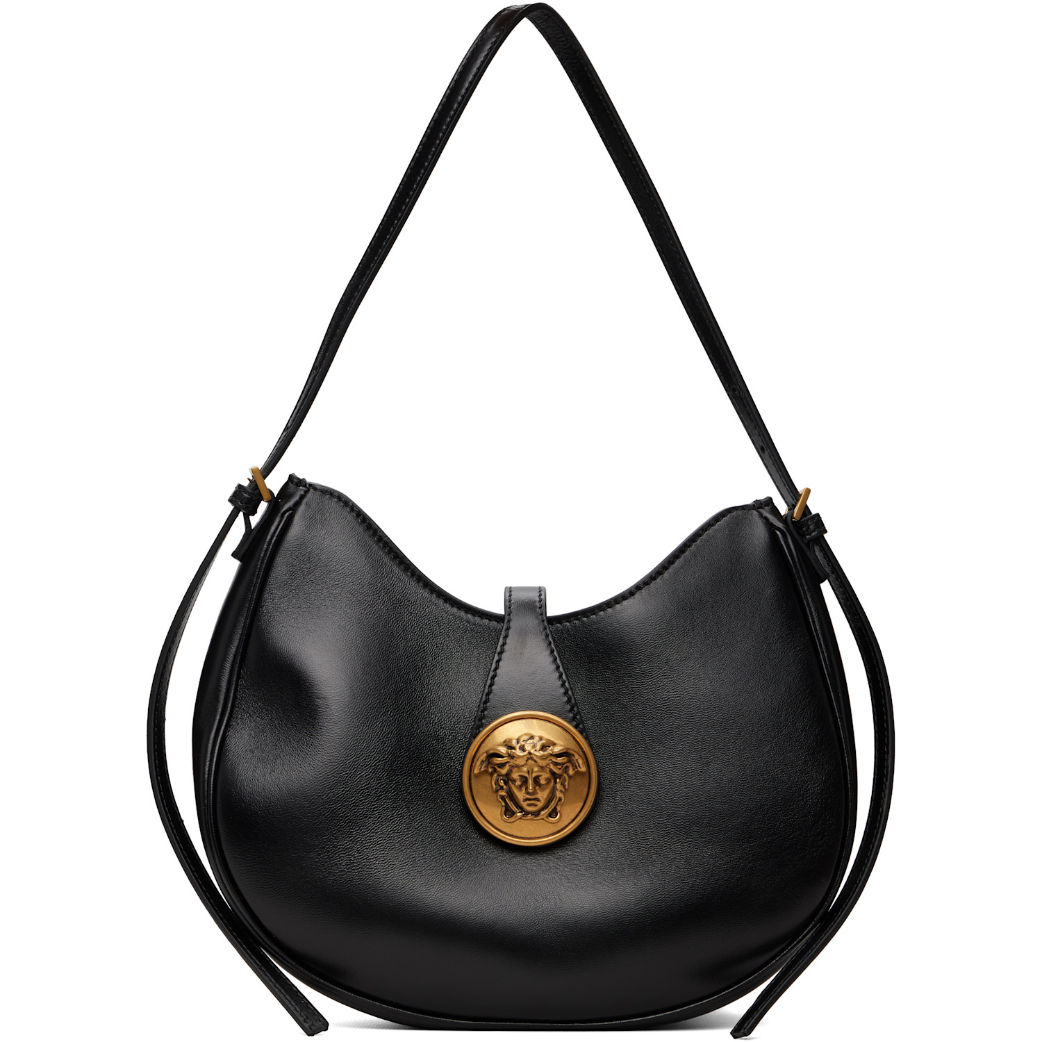 Versace Black Emblème Nappa Shoulder Bag