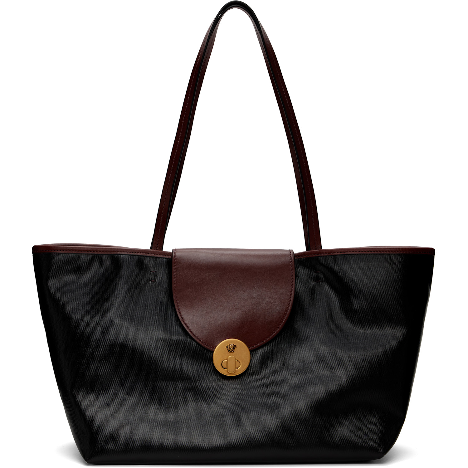 Versace Black Vivian Small Coated Canvas Tote