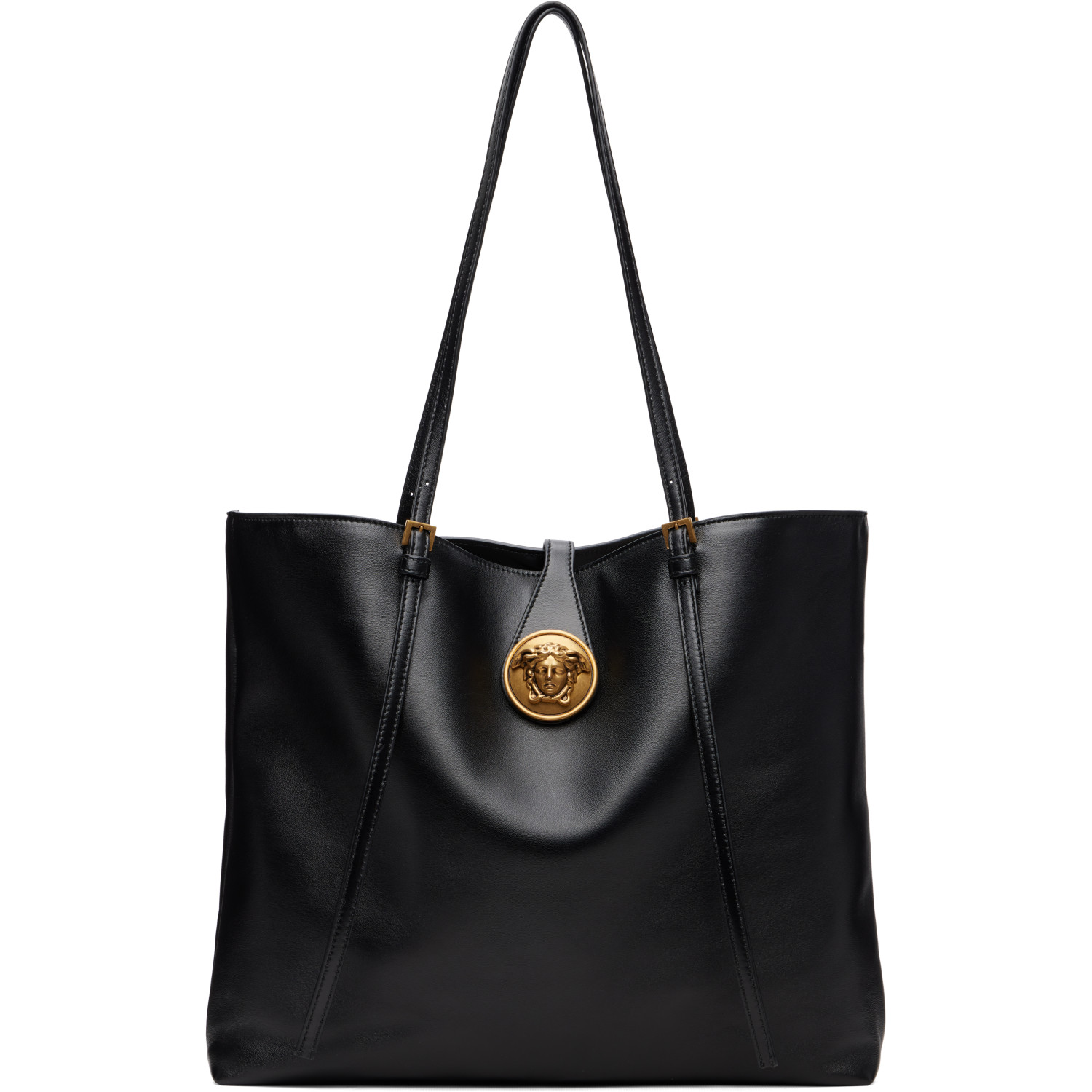Versace Black Lamb Leather Small Tote