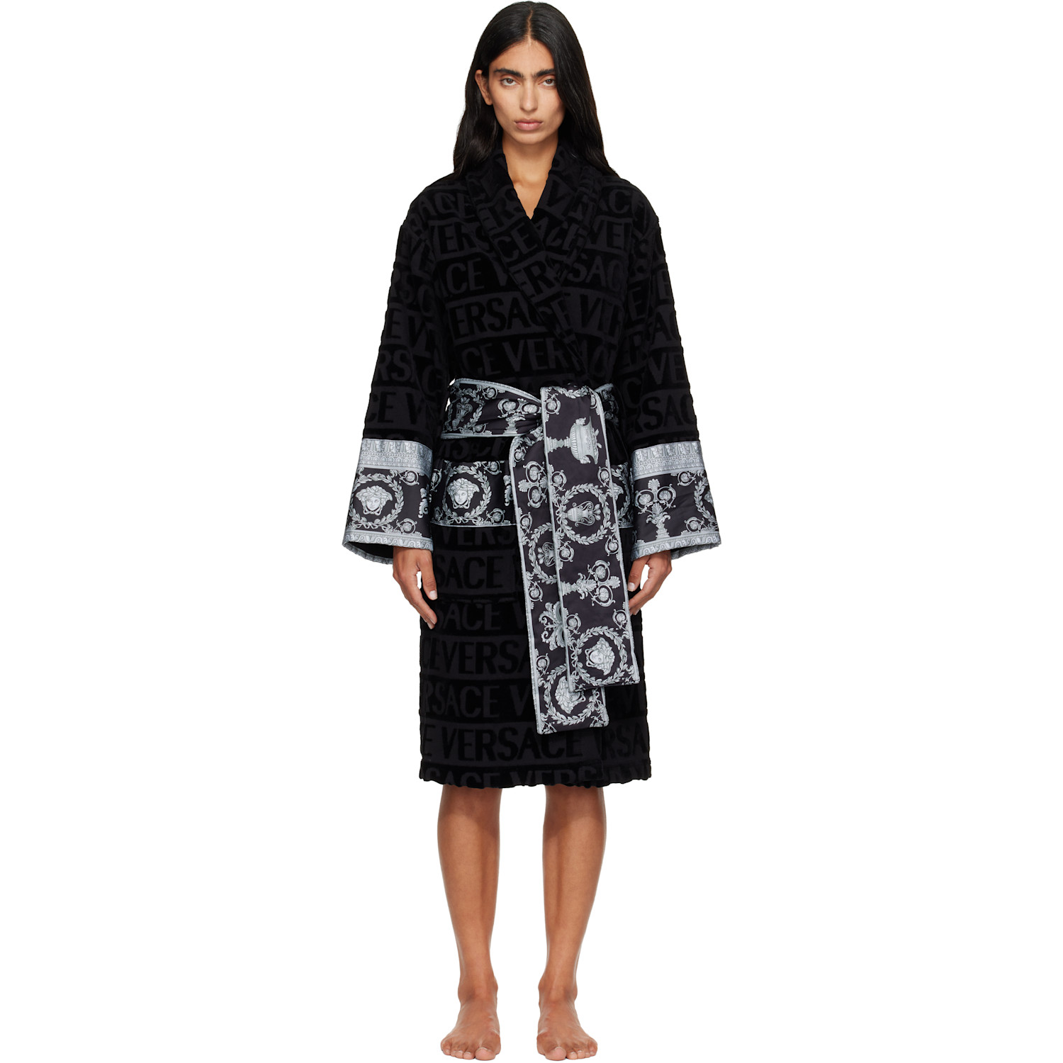 Versace Black 'I Heart Baroque' Bathrobe