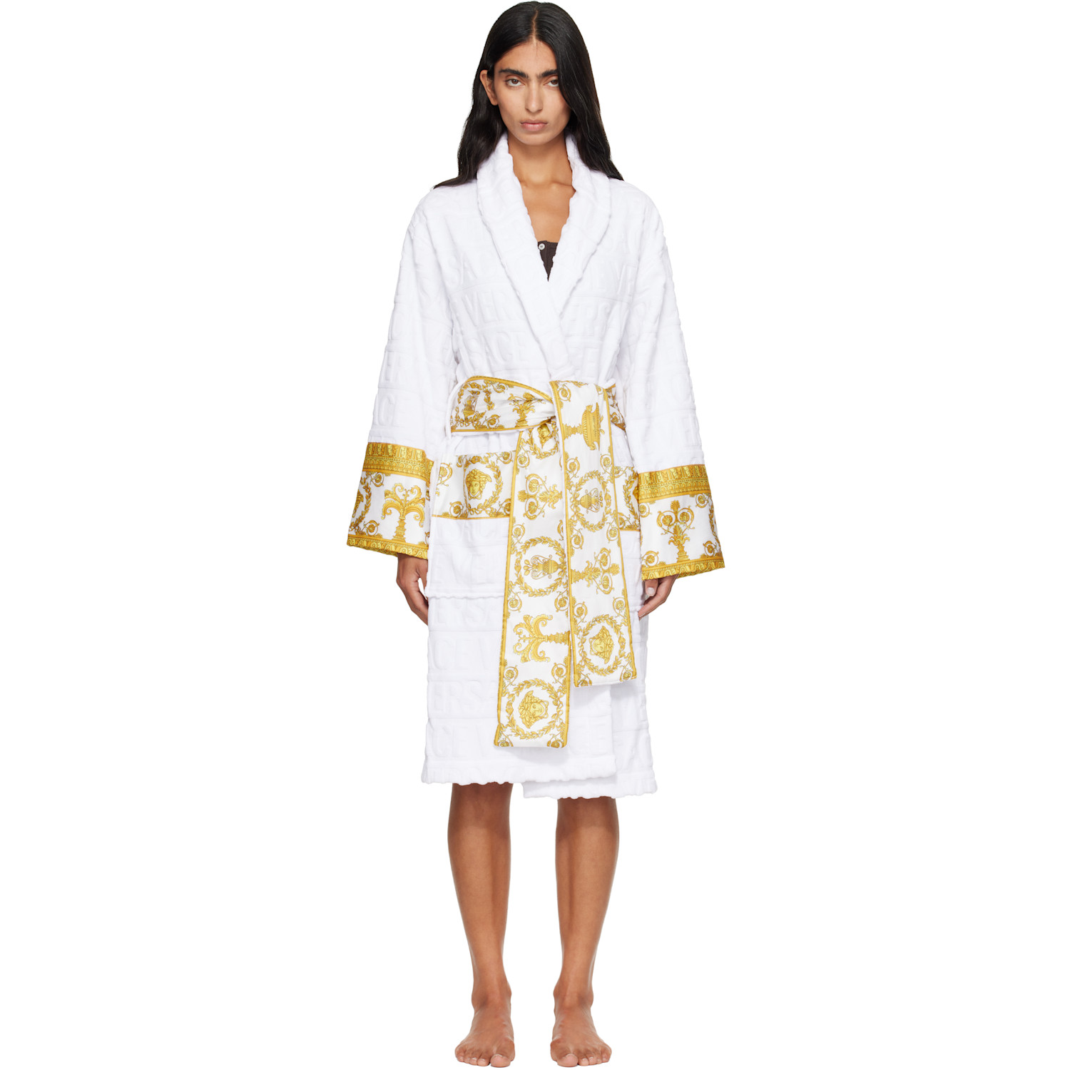 Versace White 'I Heart Baroque' Bathrobe