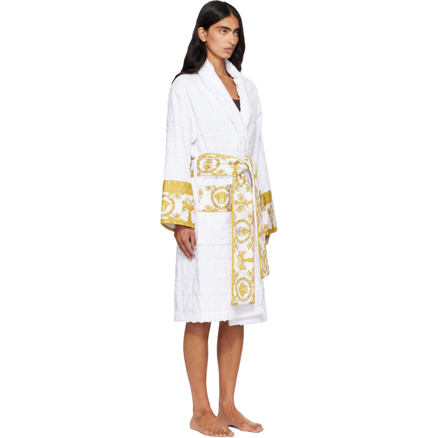  Versace White 'i Heart Baroque' Bathrobe 
