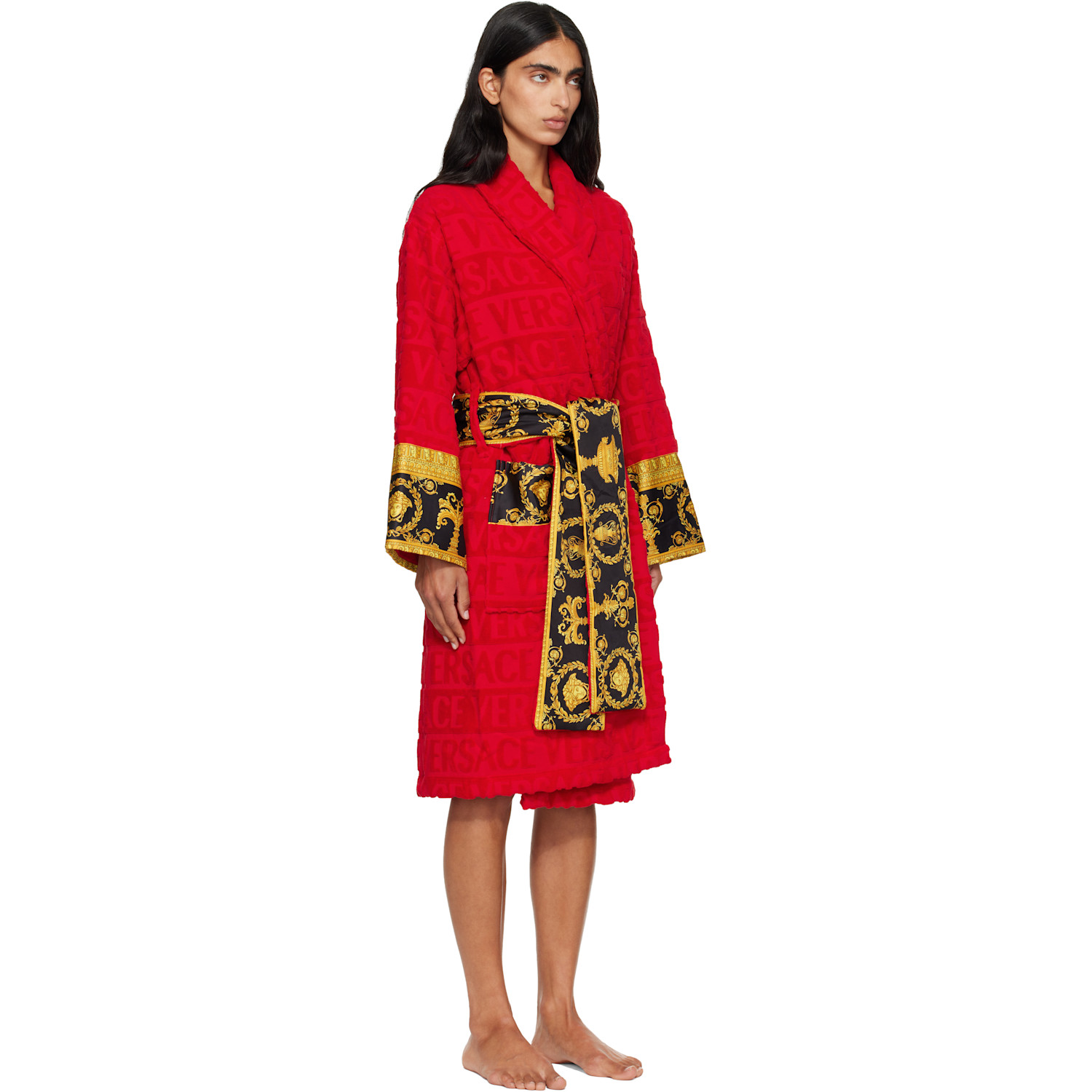  Versace Red 'i Heart Baroque' Bathrobe 