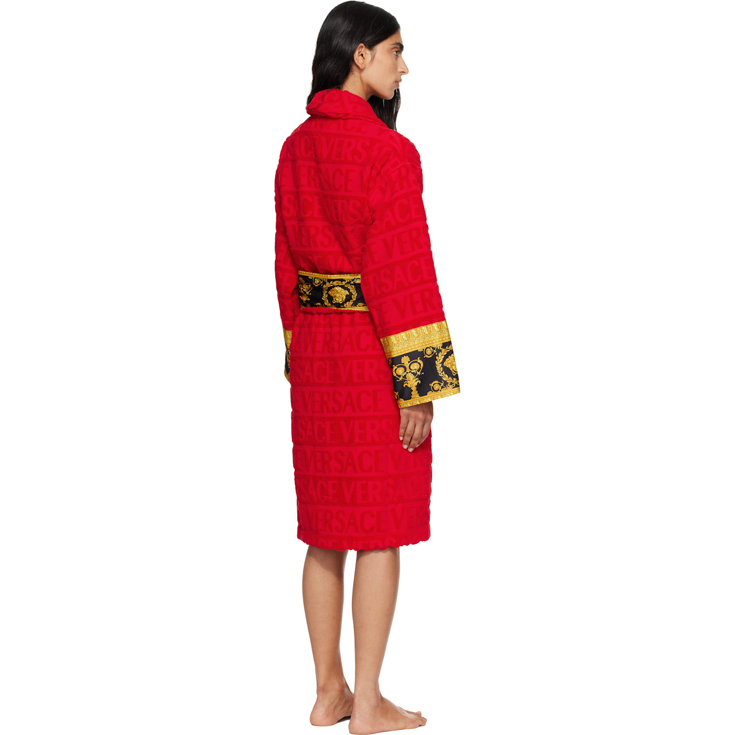  Versace Red 'i Heart Baroque' Bathrobe 