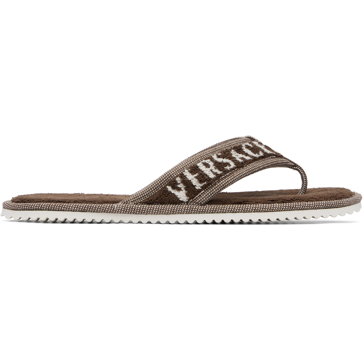 Versace Brown Cotton-Terry Flip-Flops