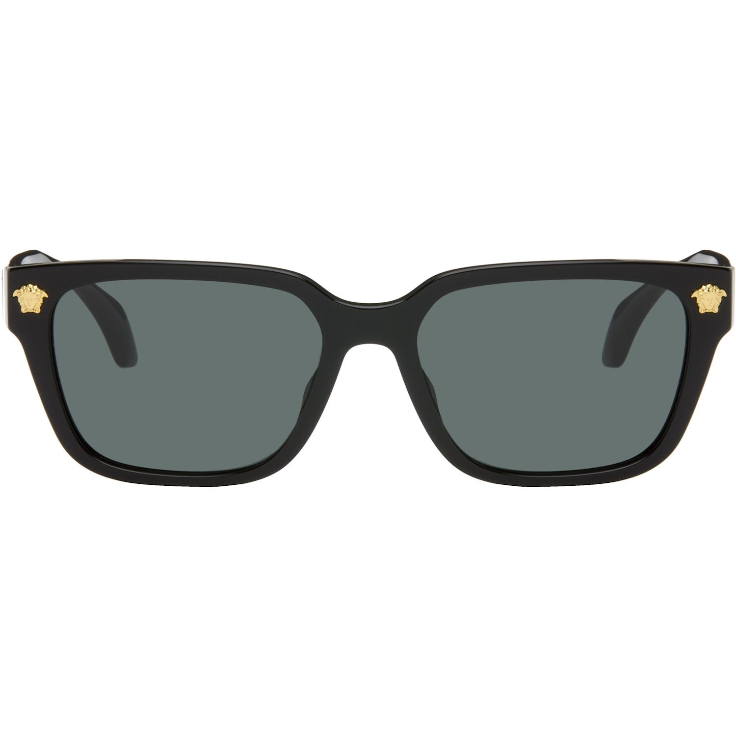 Versace Black Medusa Sunglasses In Green