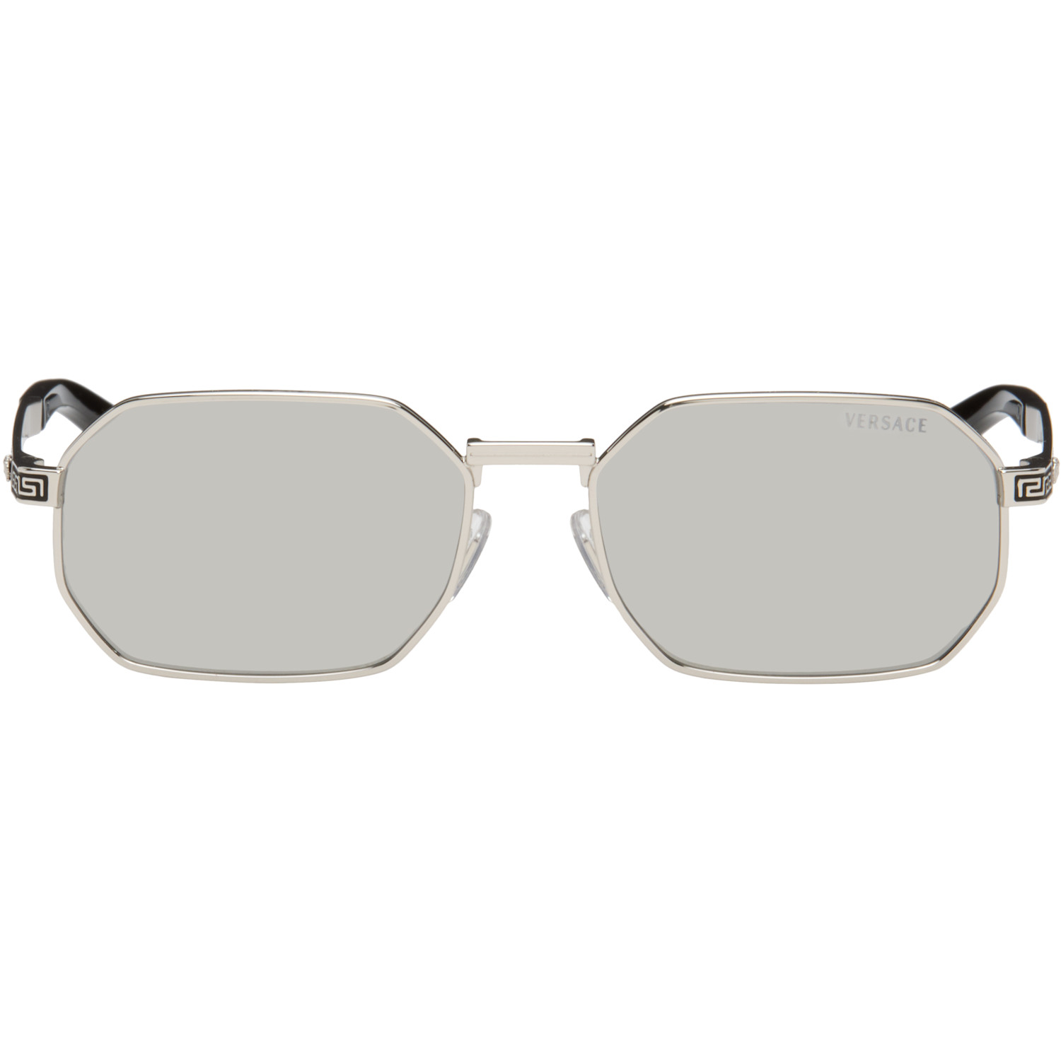 Versace Silver Greca Flow Sunglasses