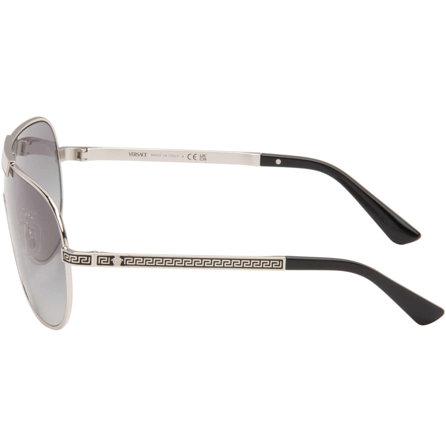  Versace Silver Greca Flow Sunglasses 