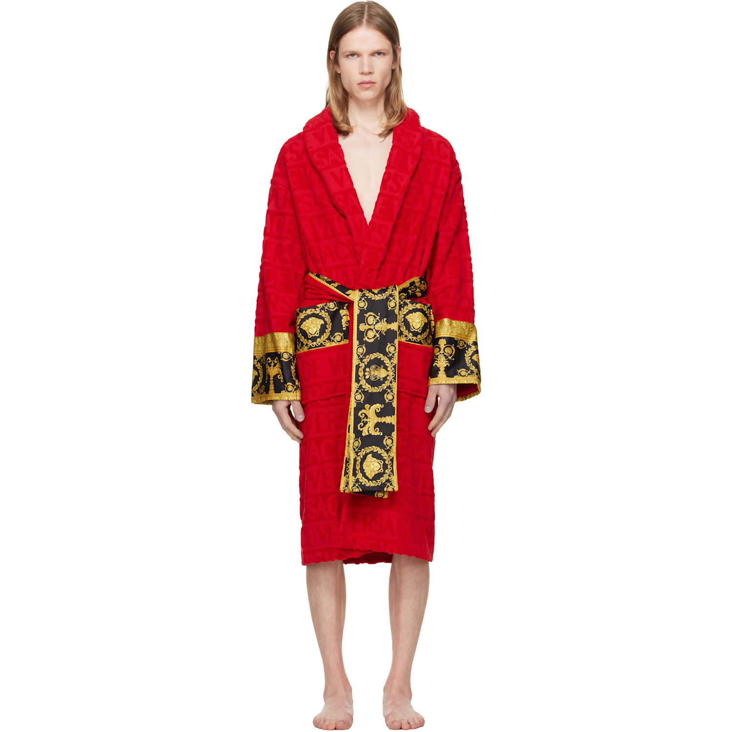 Versace Red 'I Heart Baroque' Bathrobe