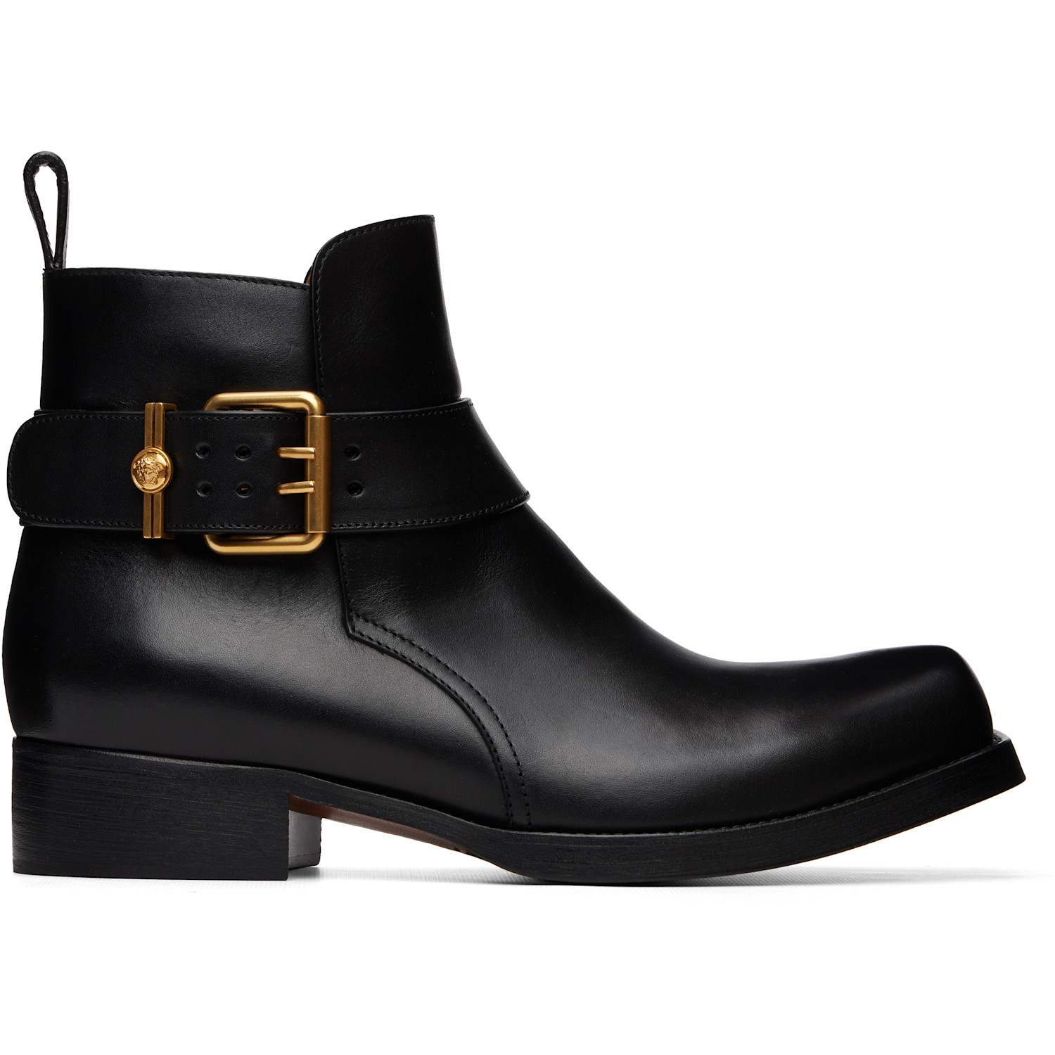 Versace Black Orlando Leather Boots