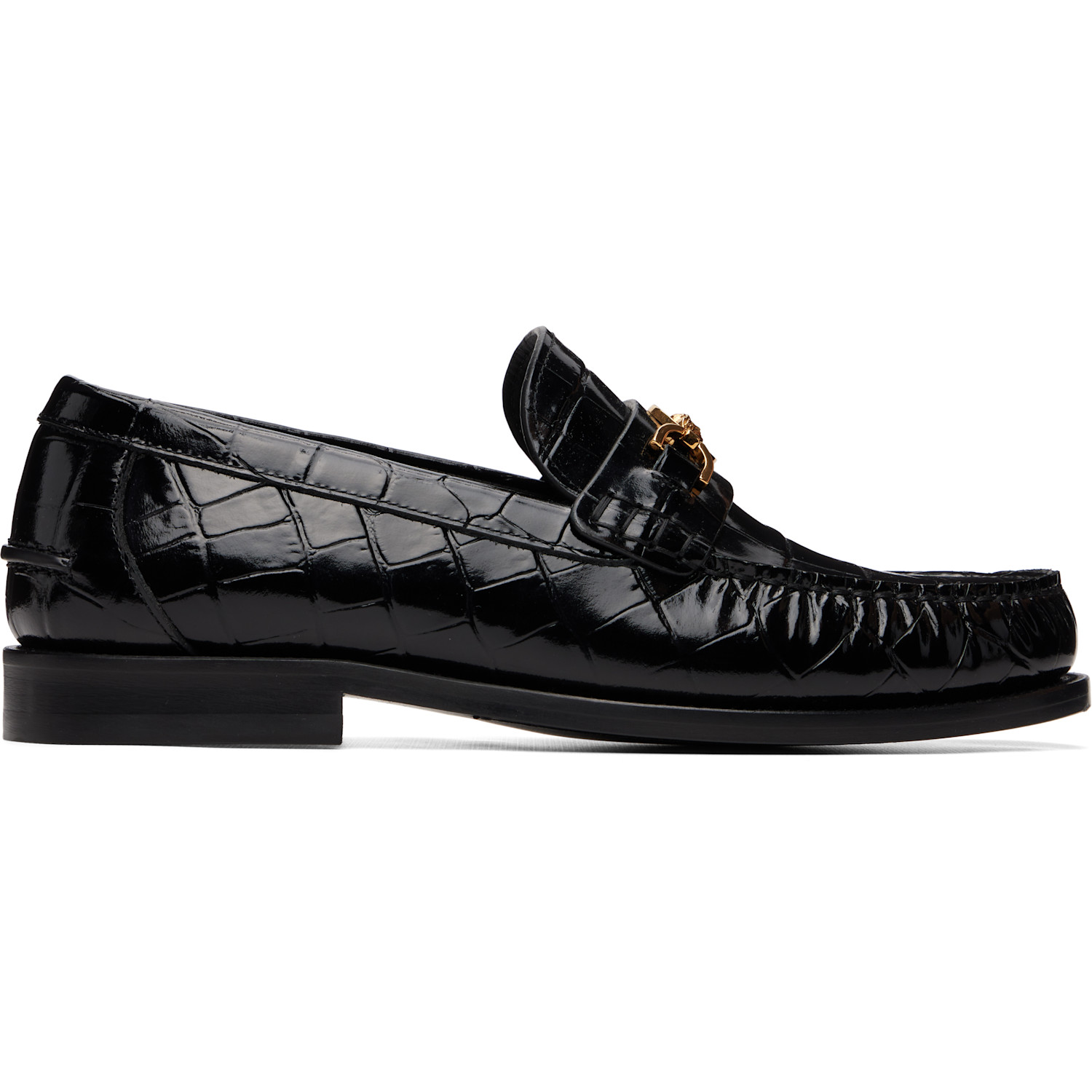 Versace Black Medusa '95 Croc-Effect Loafers