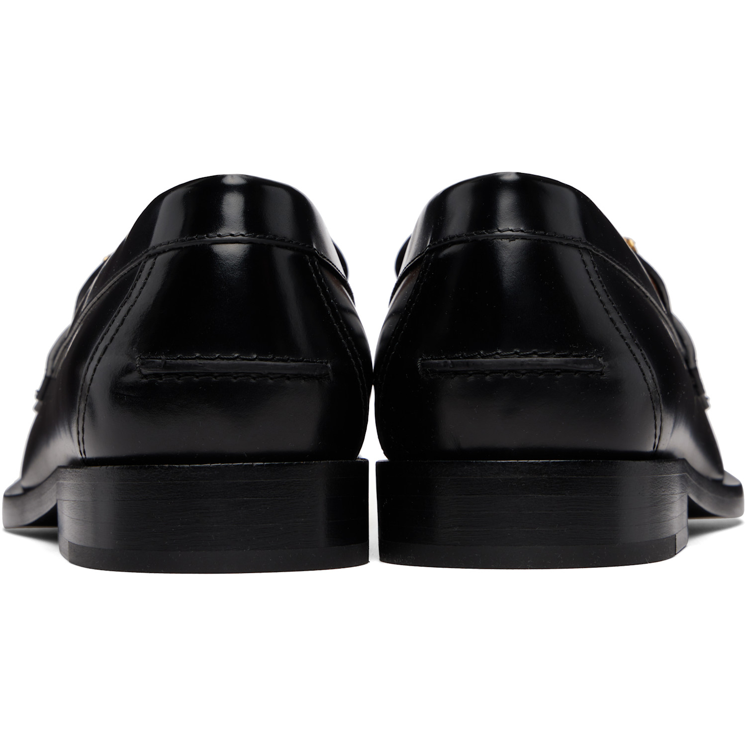  Versace Black Manu Leather Loafers 