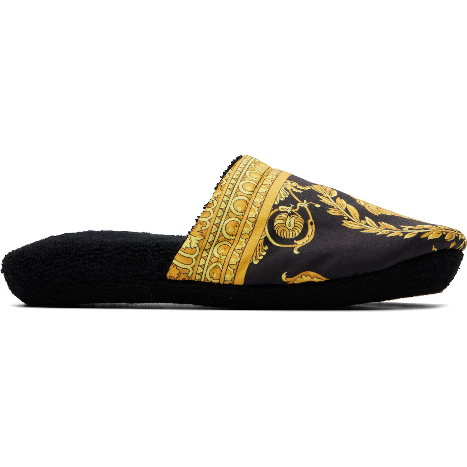 Versace Black 'i Heart Baroque' Slippers In Z4800-black