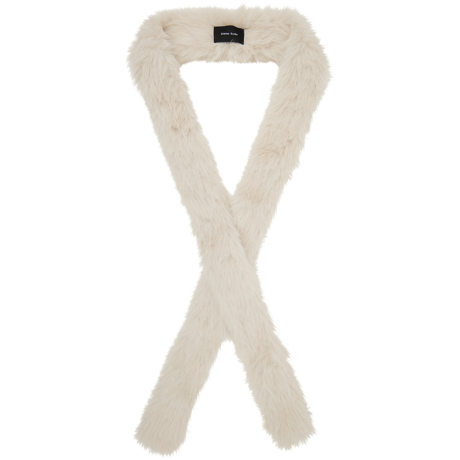 Simone Rocha Off-White Skinny Faux Fur Scarf