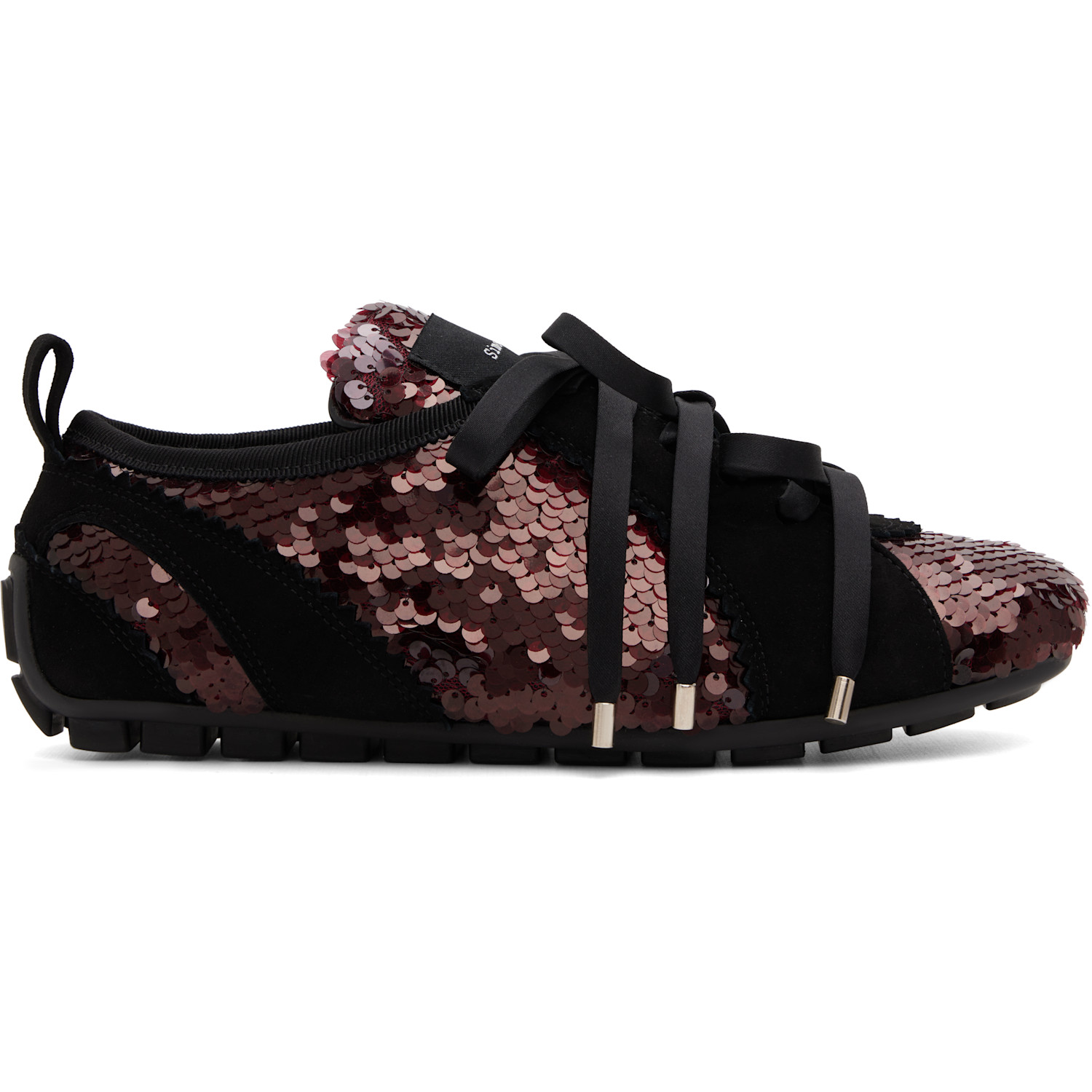 Simone Rocha Burgundy & Black Ballerina Grip Sneakers