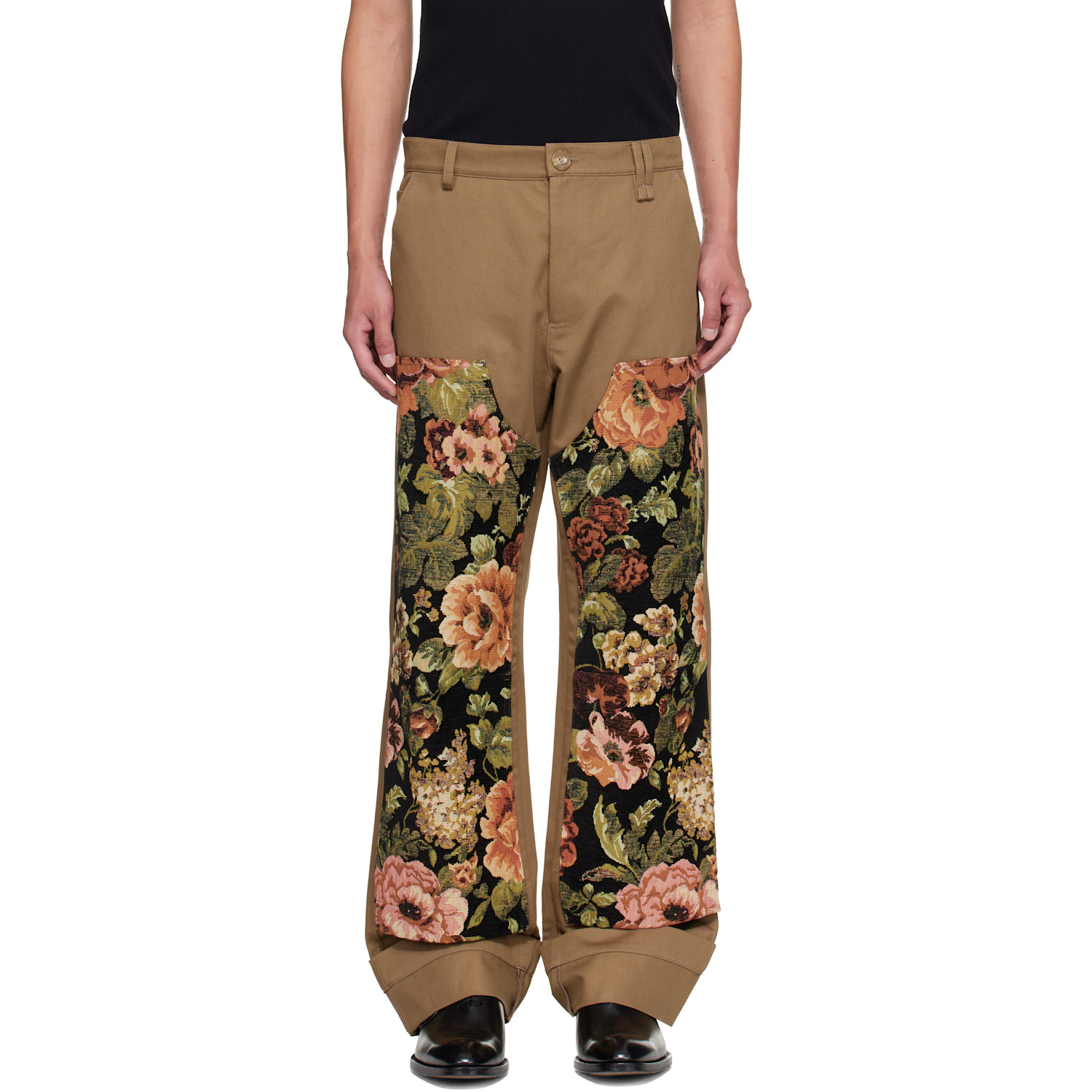 Simone Rocha Khaki Patchwork Workwear Trousers