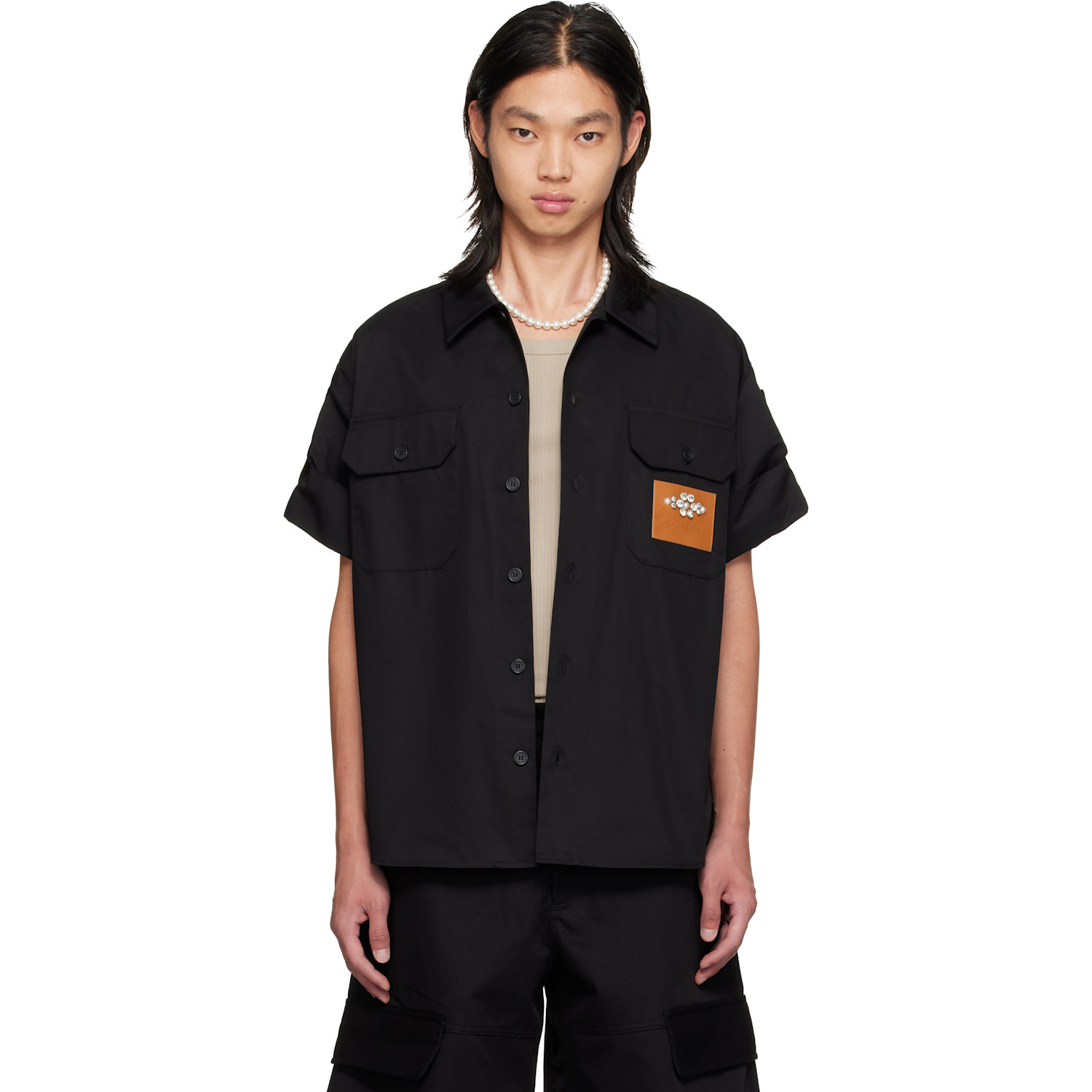 Simone Rocha Black Military Shirt