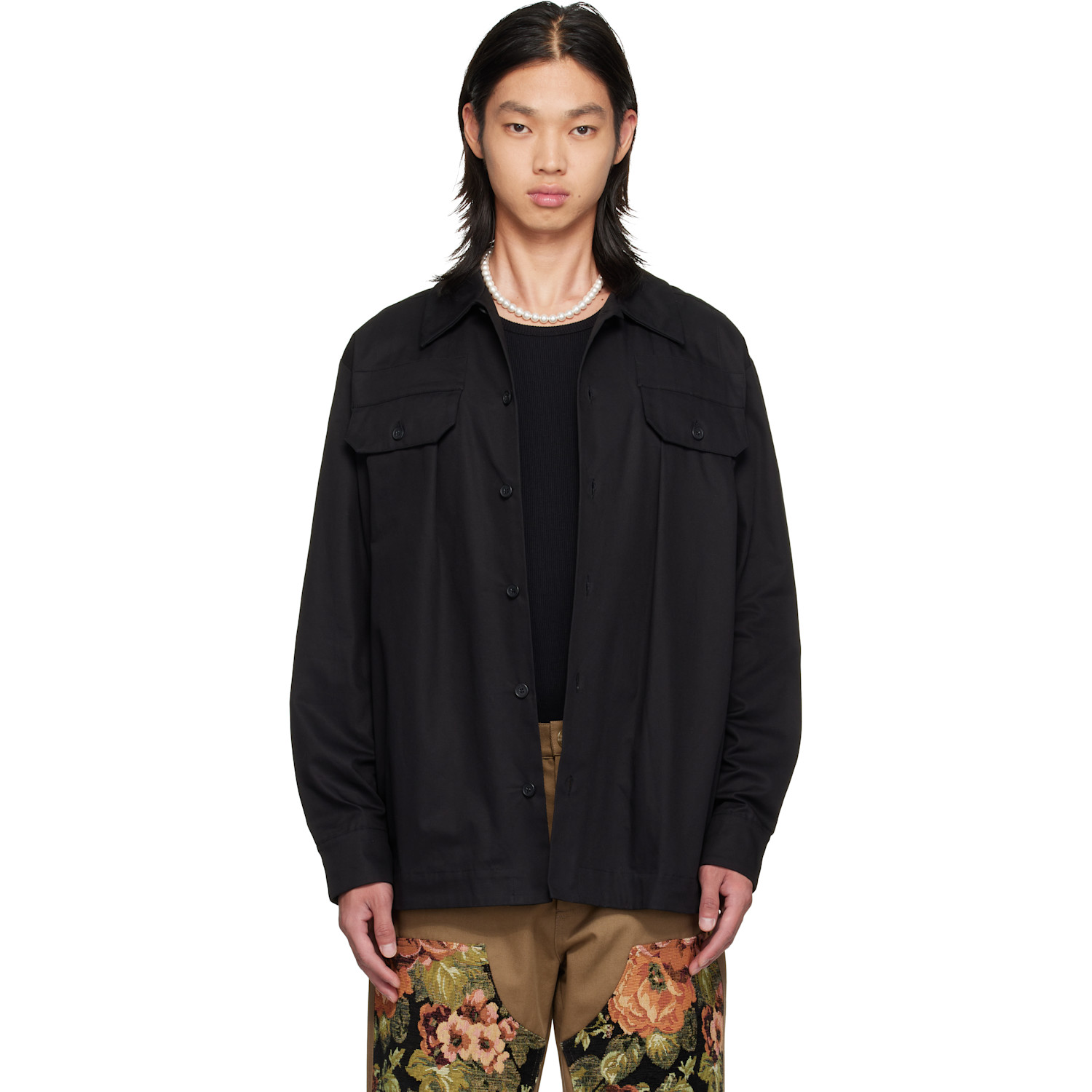 Simone Rocha Black Military Overshirt