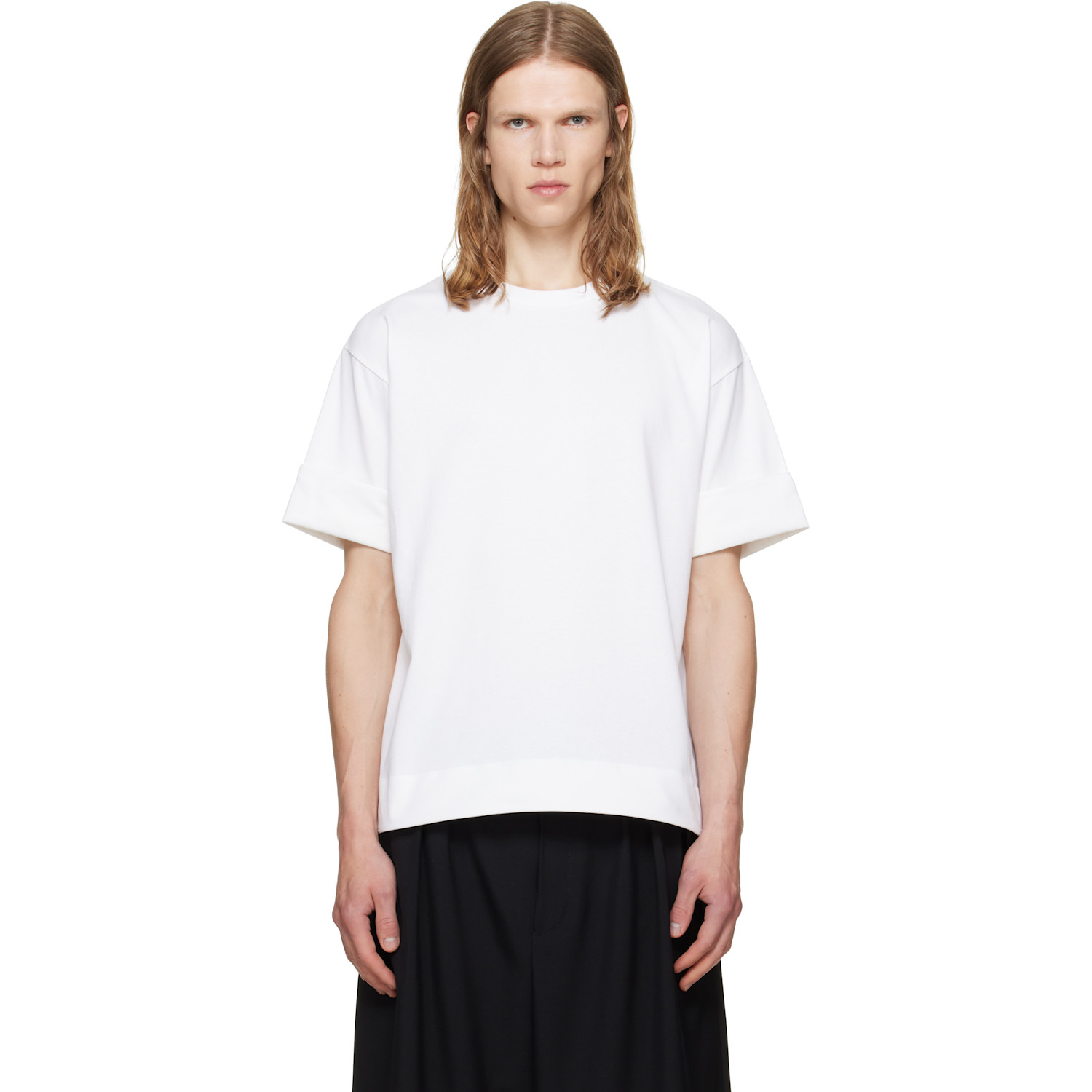 Simone Rocha White Fitted Wire Turnup T-shirt