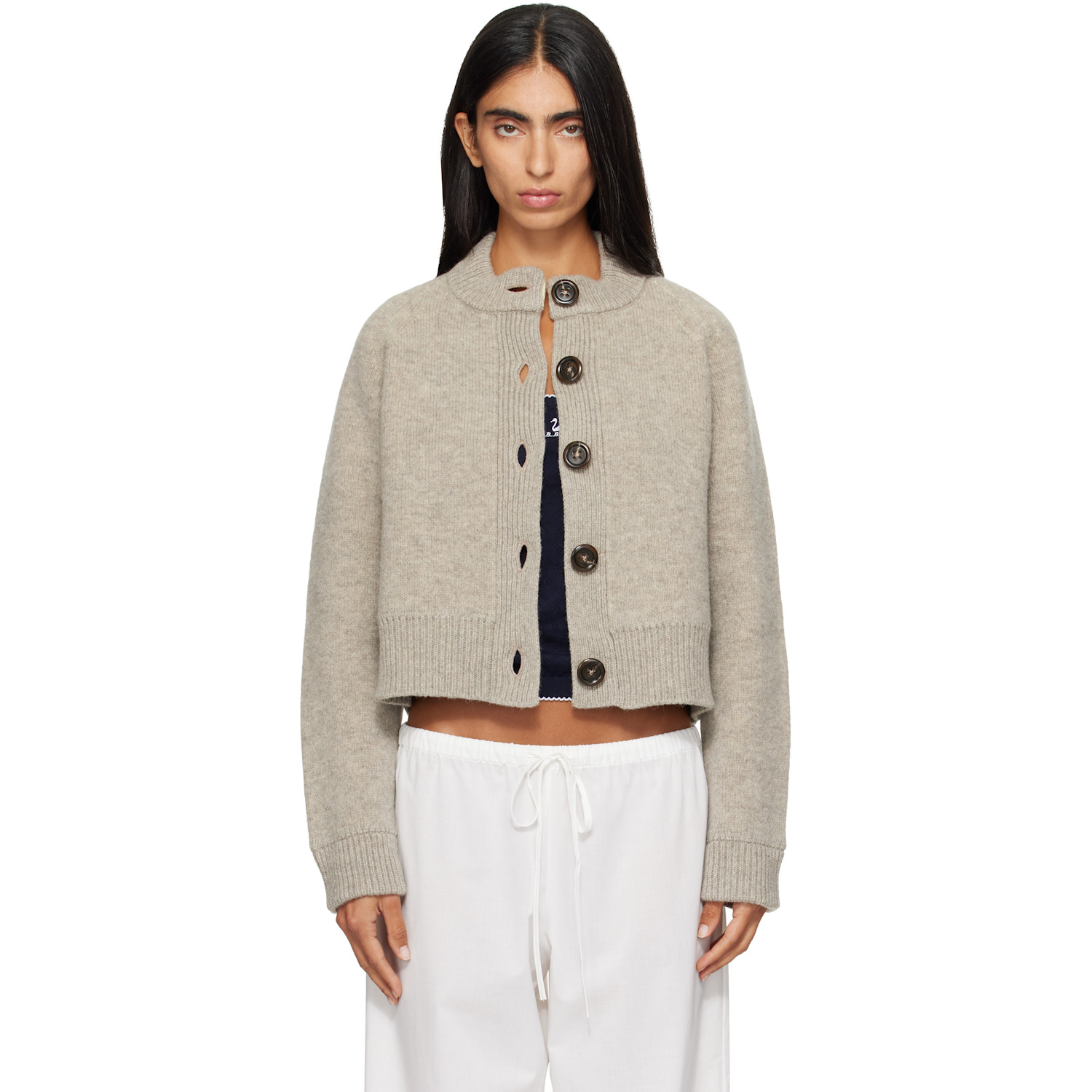 B.b. Wallace Beige Sherman Cardigan In Sand