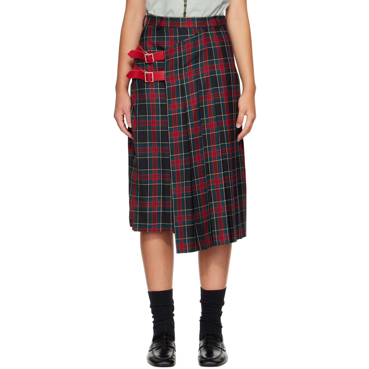 UNDERCOVER Red & Green UP2F1603 Midi Skirt