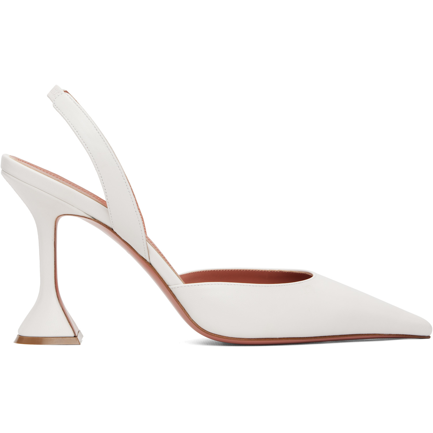 Amina Muaddi White Holli Sling 95 Heels