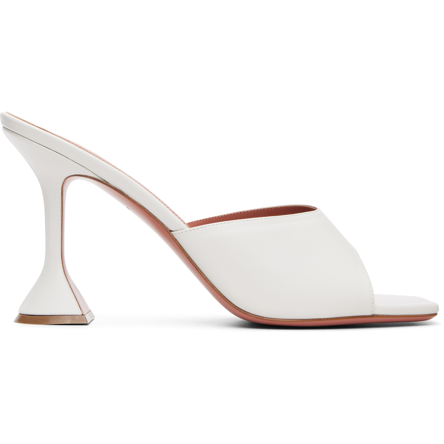 Amina Muaddi White Lupita Slipper 95 Heeled Sandals