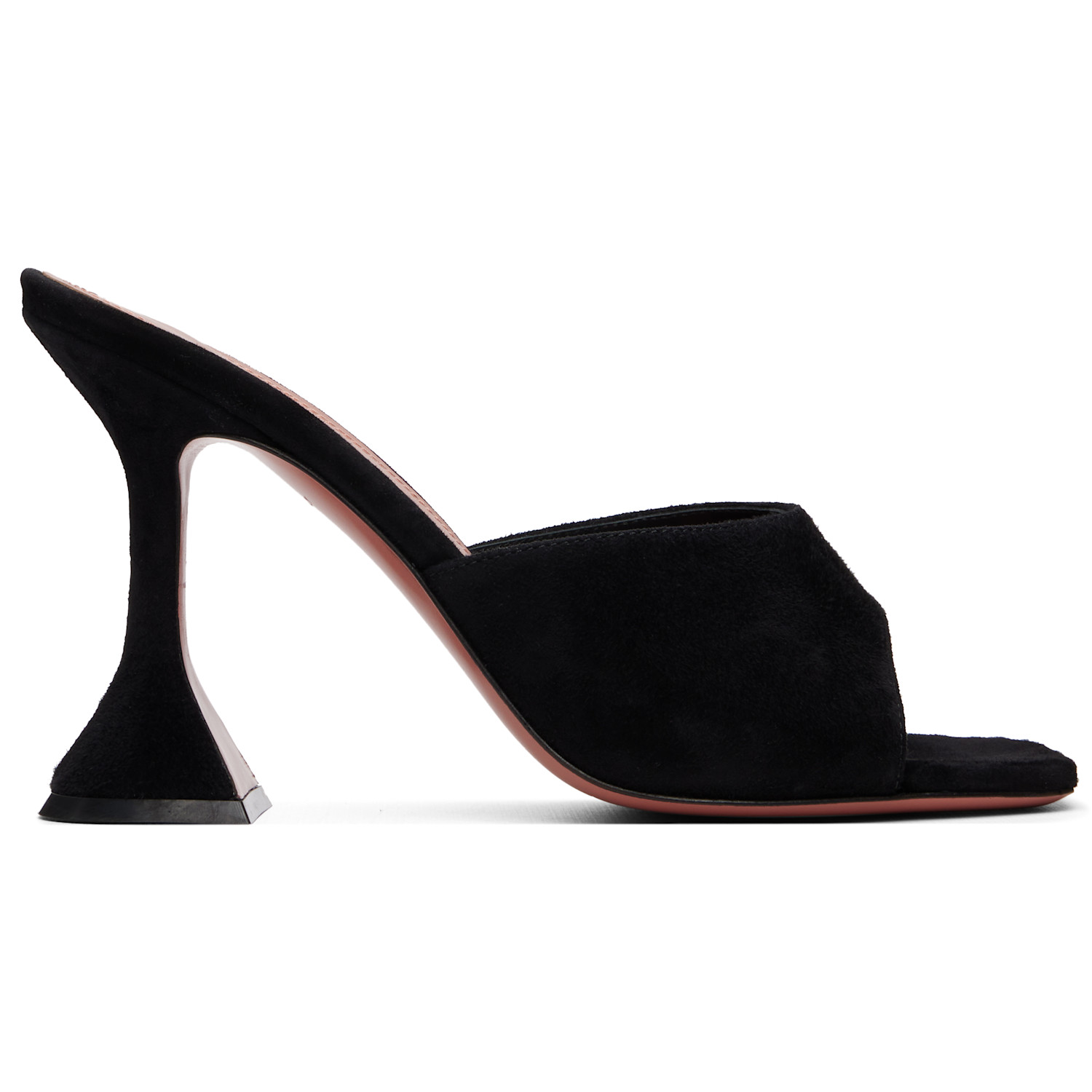 Amina Muaddi Black Lupita Slipper 95 Heeled Sandals