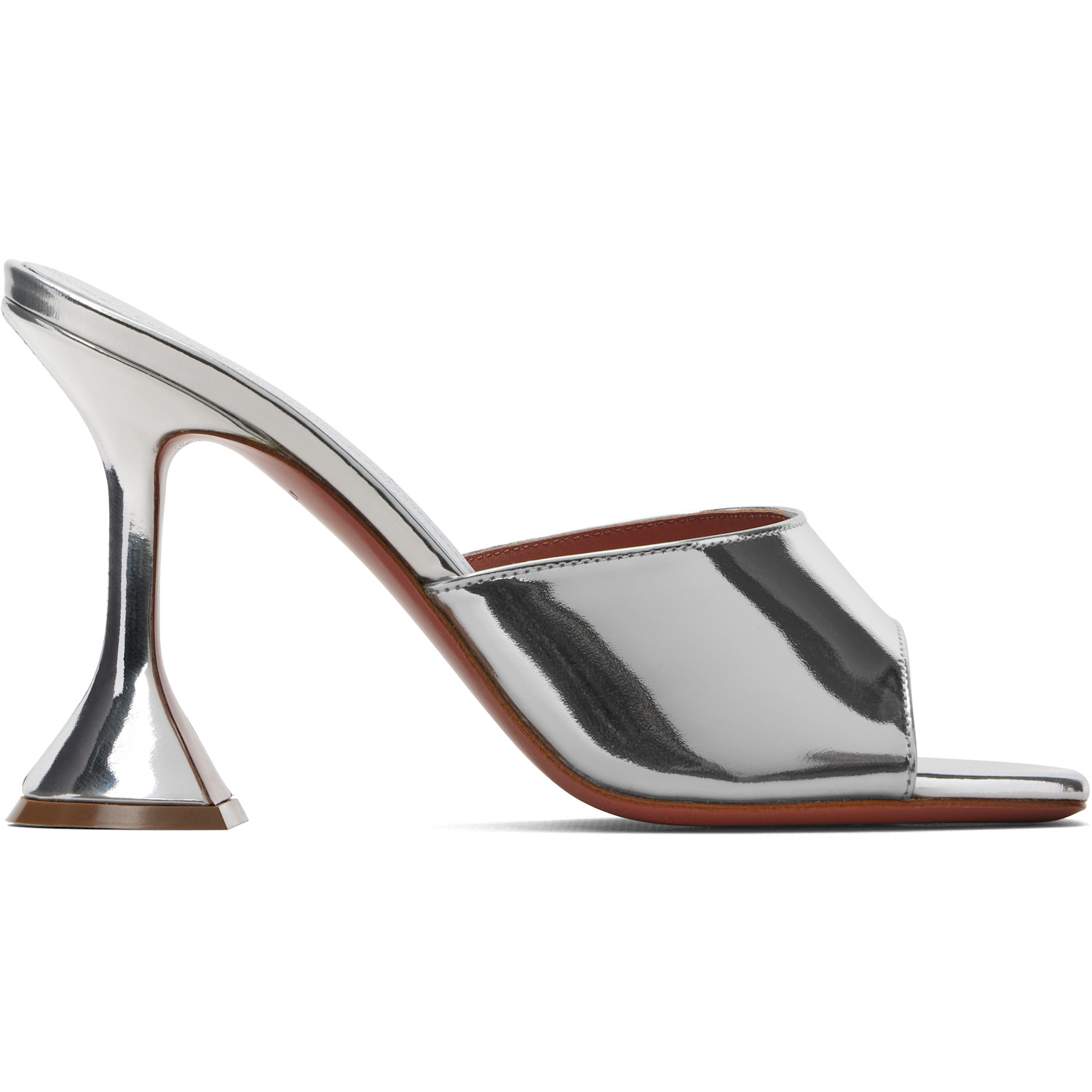 Amina Muaddi SSENSE Exclusive Silver Lupita Slipper 95 Heeled Sandals