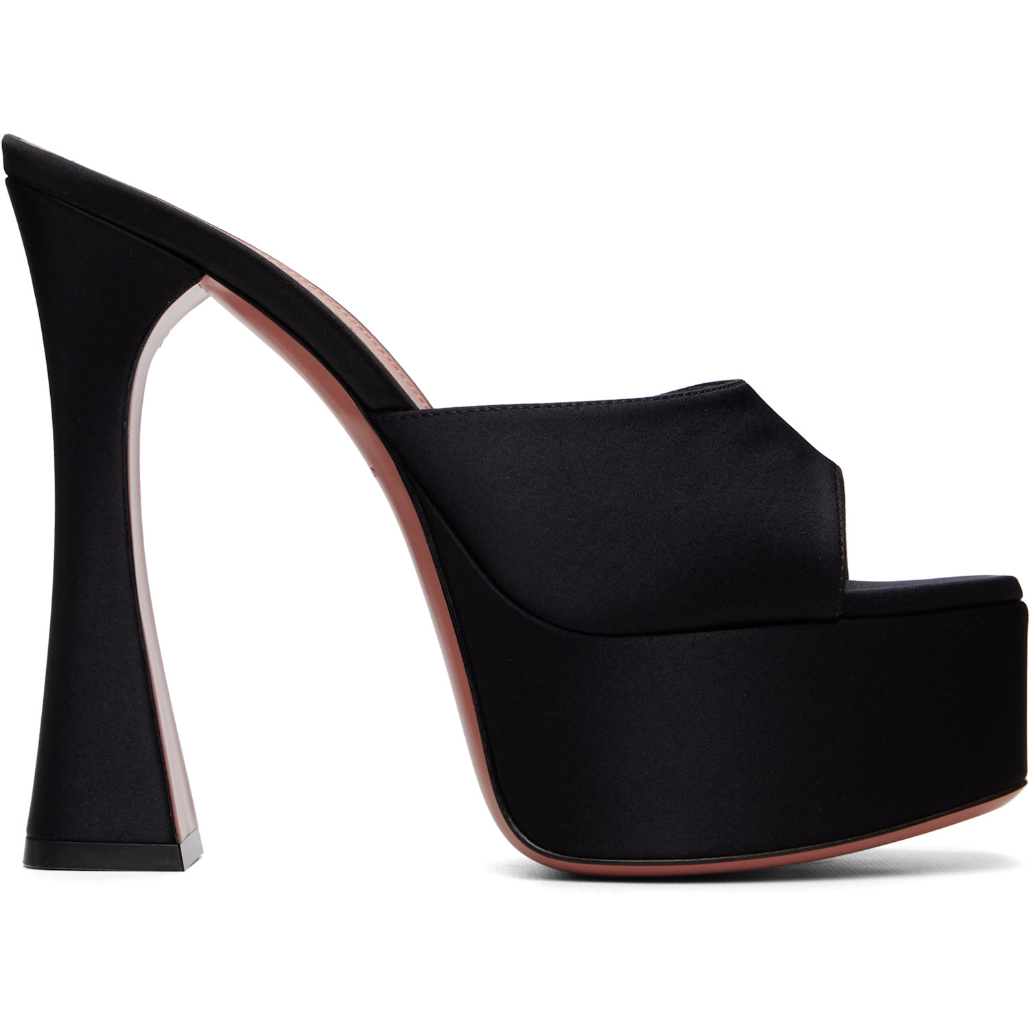 Amina Muaddi Black Dalida Plateau Slipper 140 Heeled Sandals