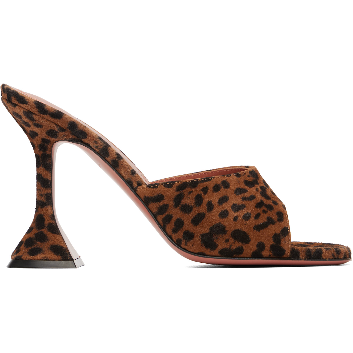 Amina Muaddi Brown & Black Lupita 95 Slipper Heeled Sandals