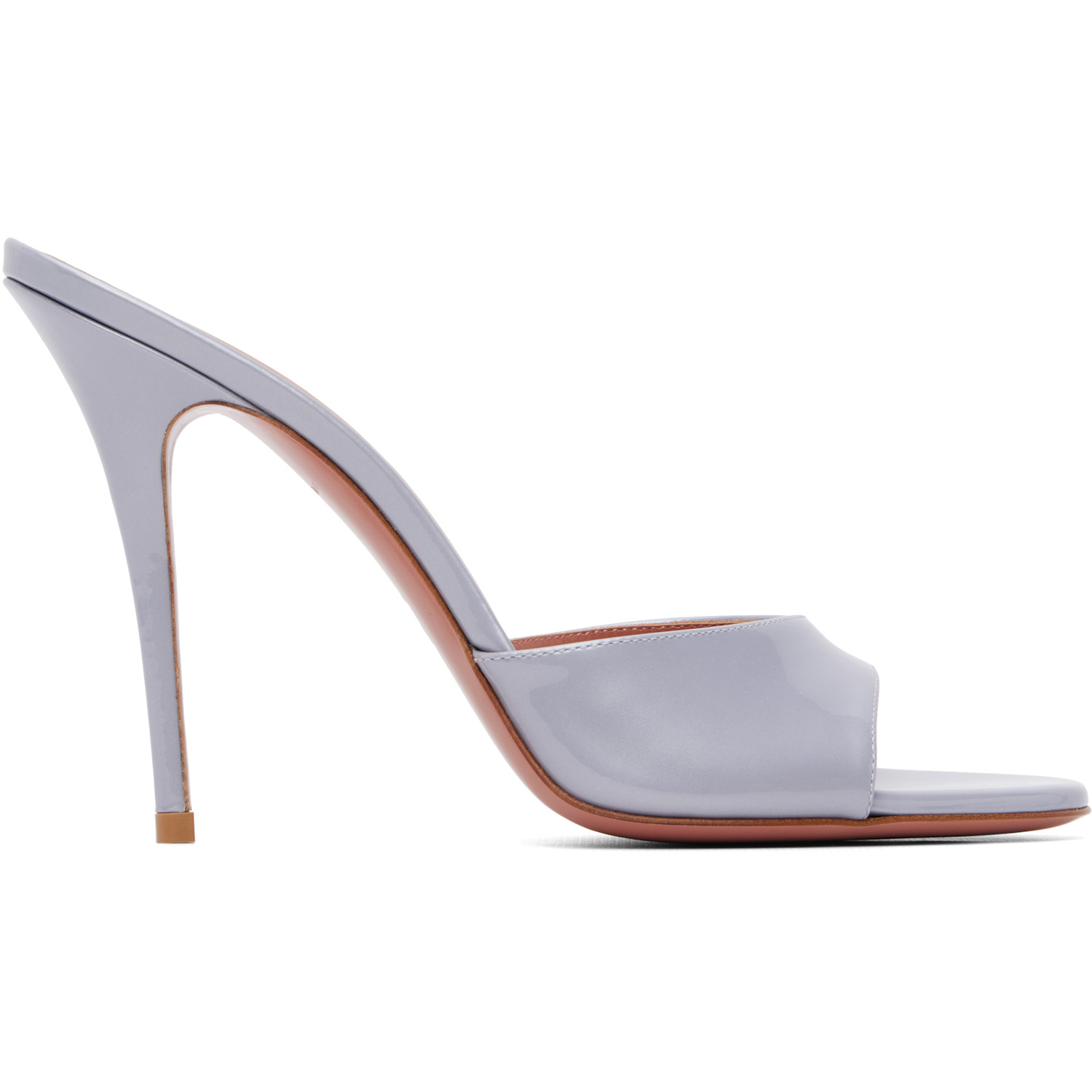 Amina Muaddi Gray Elodie Slipper 105 Heeled Sandals