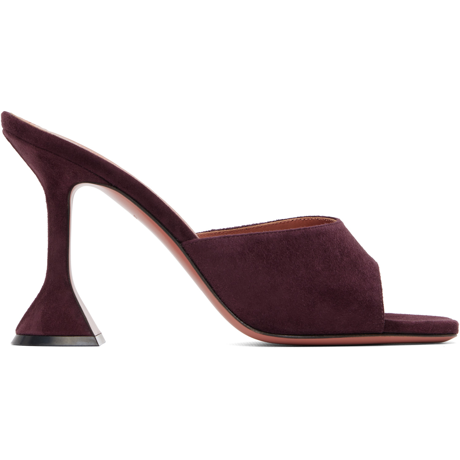 Amina Muaddi Burgundy Lupita Slipper 95 Heeled Sandals