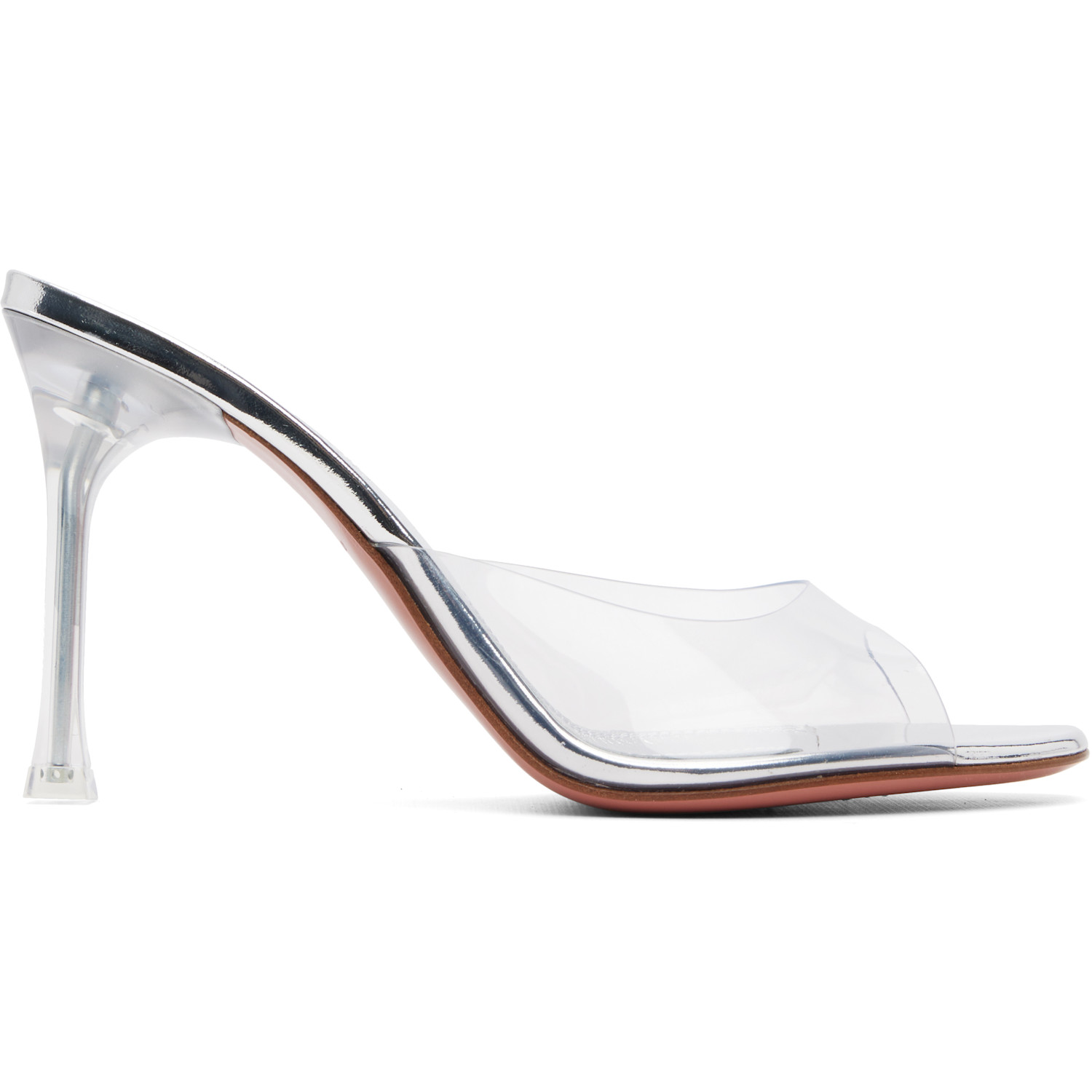 Amina Muaddi Transparent Alexa Glass Slipper 95 Heeled Sandals