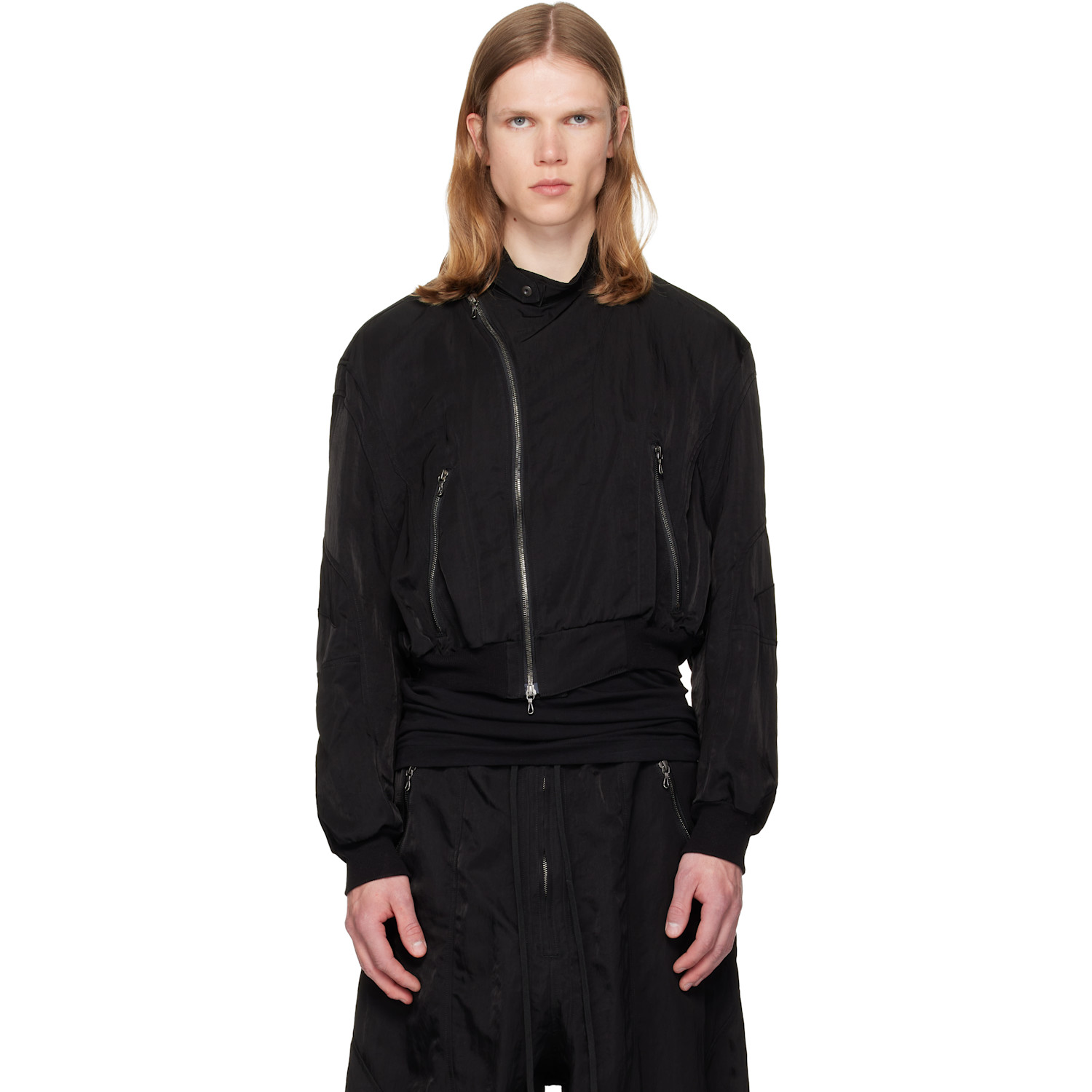Julius Black Unchain Bomber Jacket