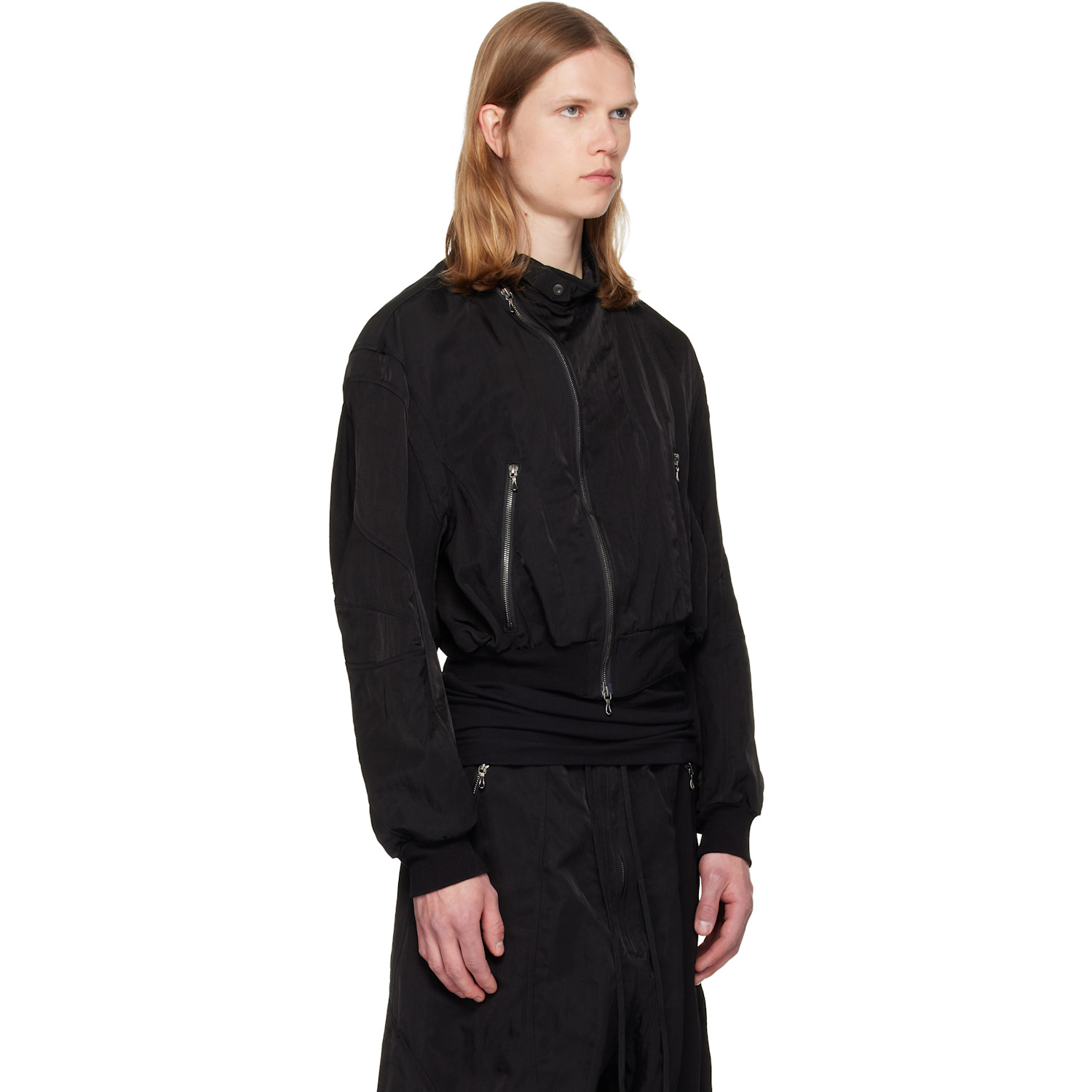  Julius Black Unchain Bomber Jacket 