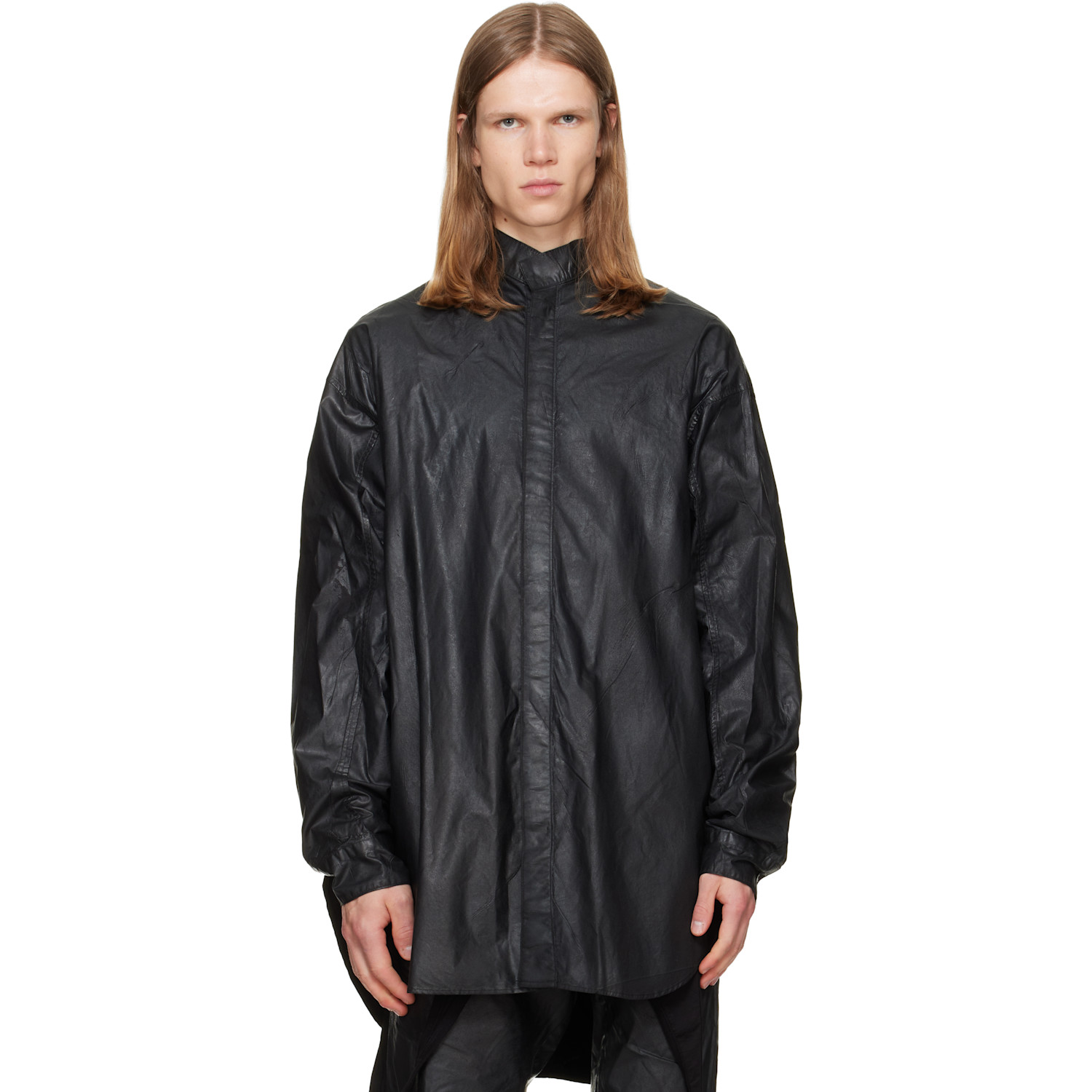 Julius Black Coated Big Shirt