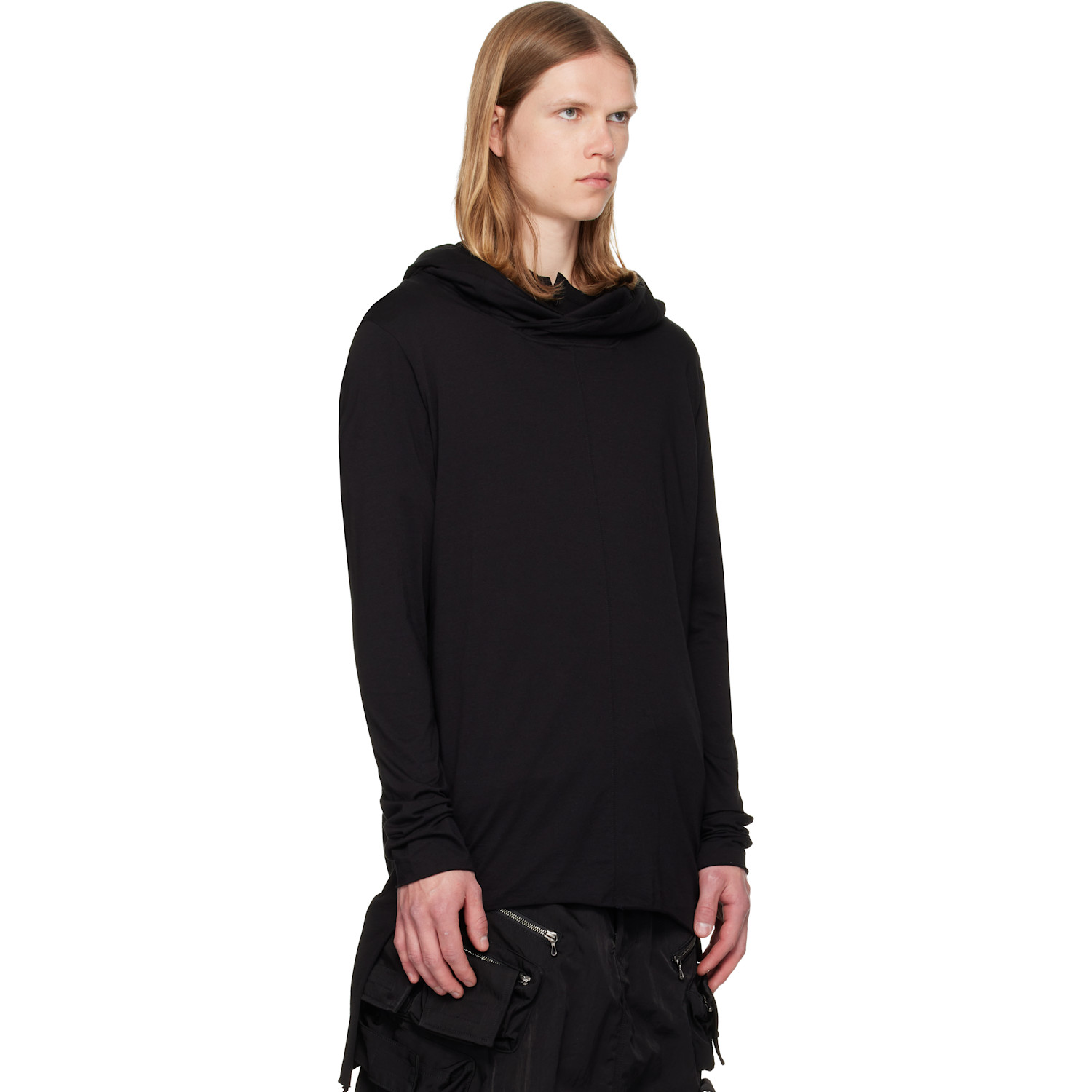  Julius Black Top Hoodie 