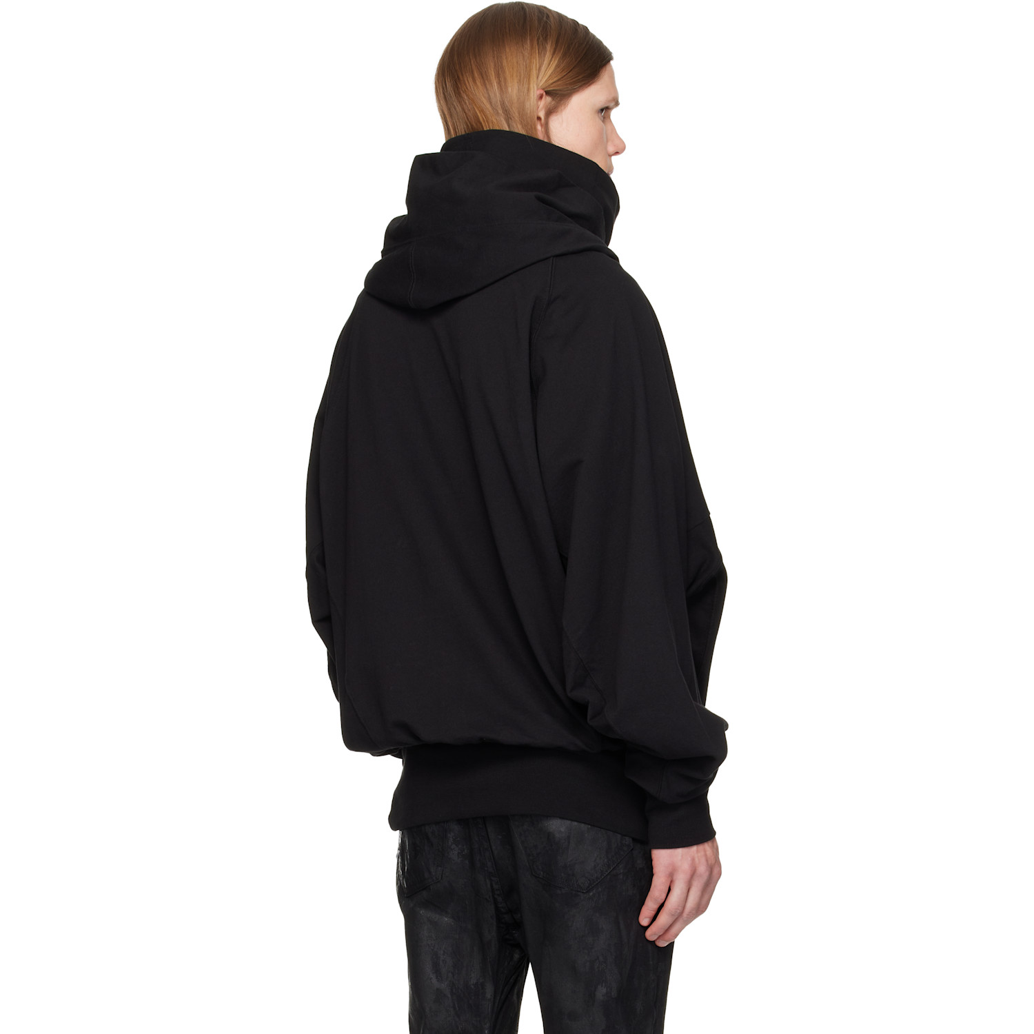  Julius Black W Neck Hoodie 