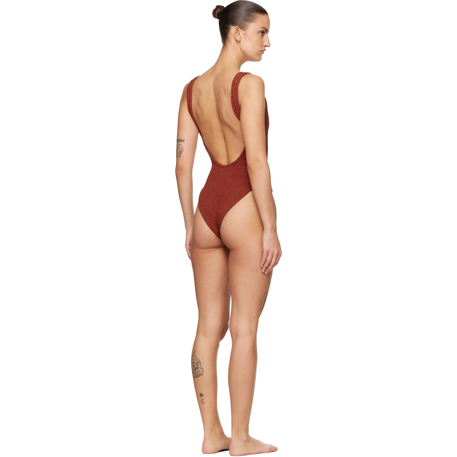  Hunza G Burgundy Square Neck Swimsuit 
