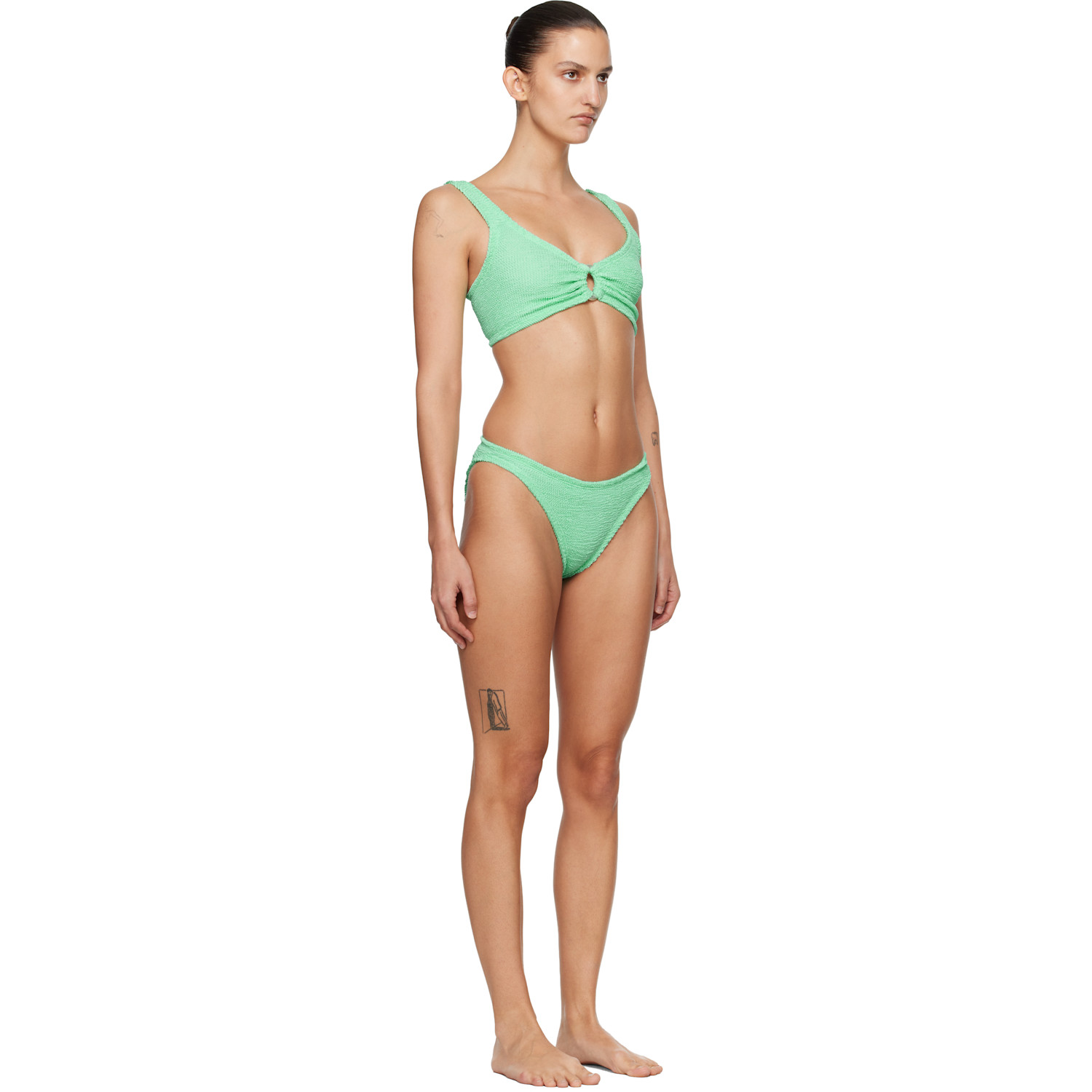  Hunza G Green Julia Pearl Hoop Bikini 