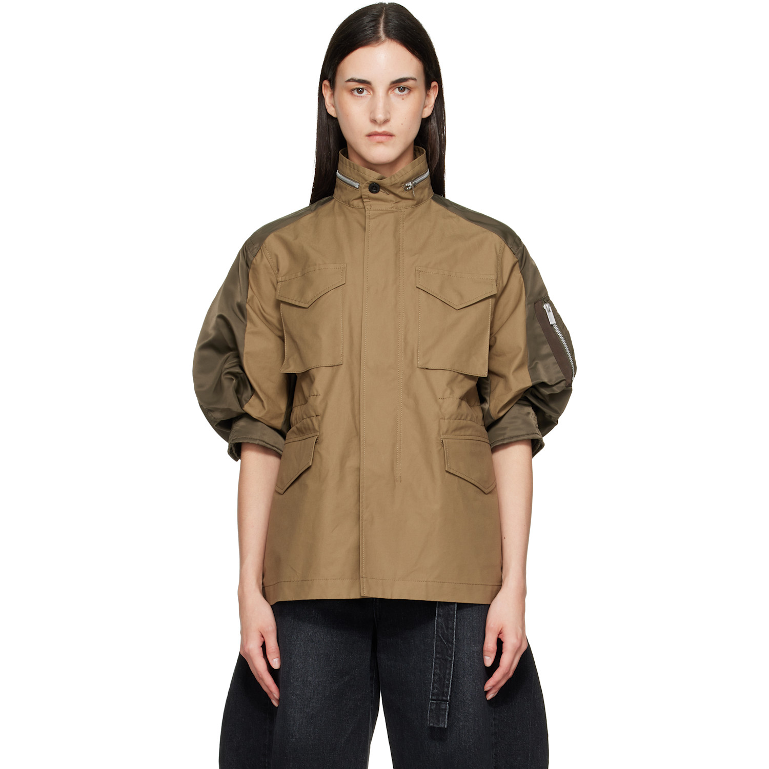 sacai Khaki Cotton Weather Jacket