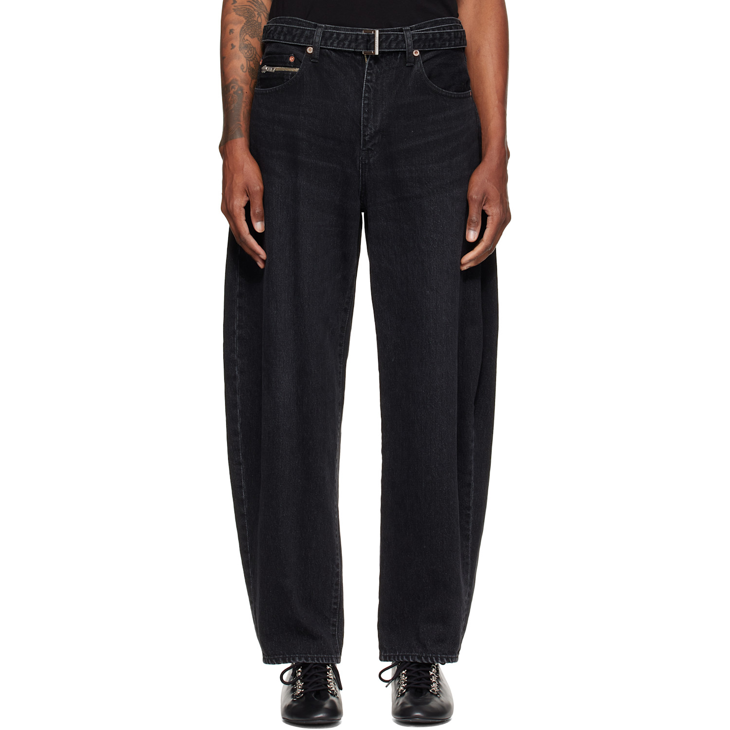 sacai Black Belted Jeans