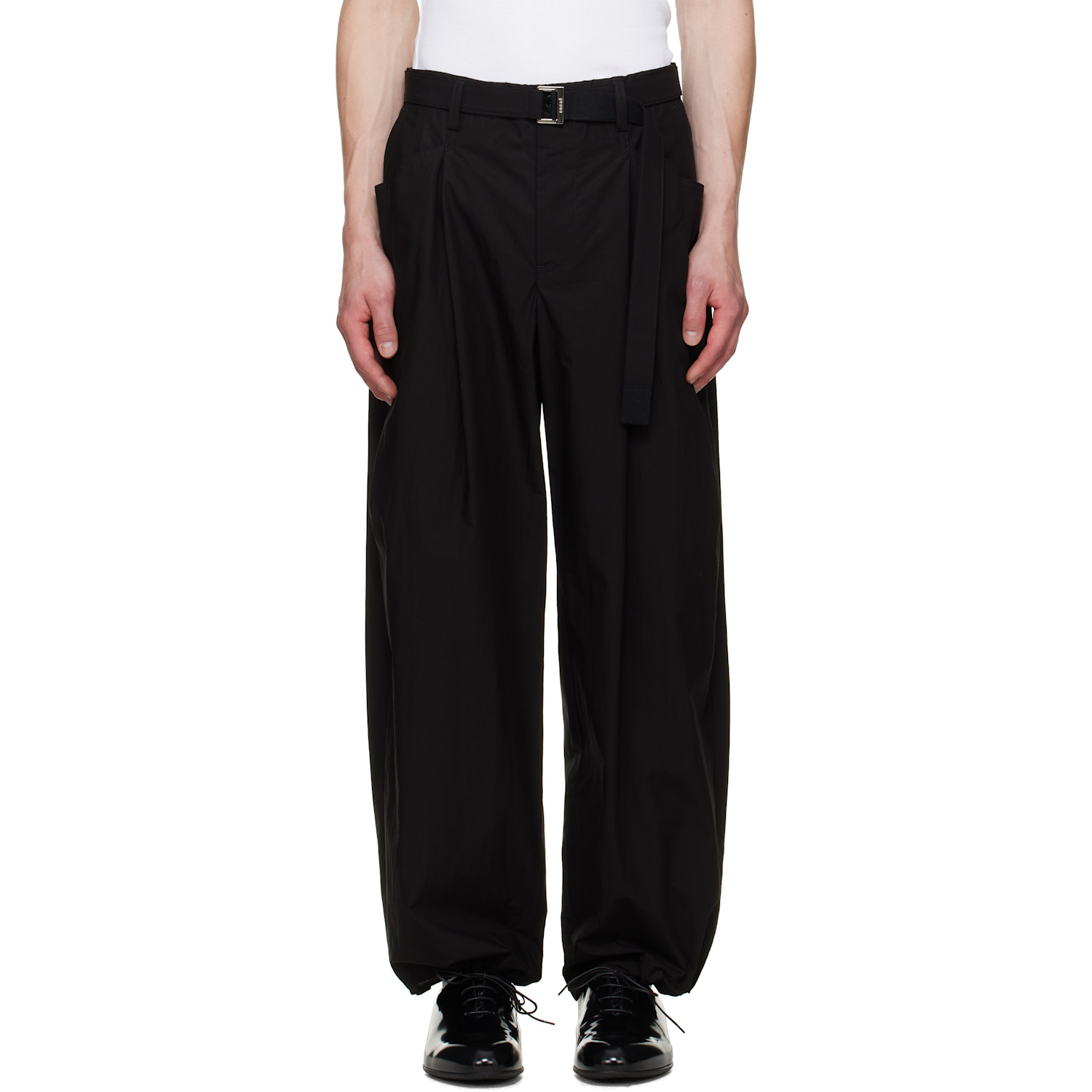 sacai Black Cotton Typewriter Trousers