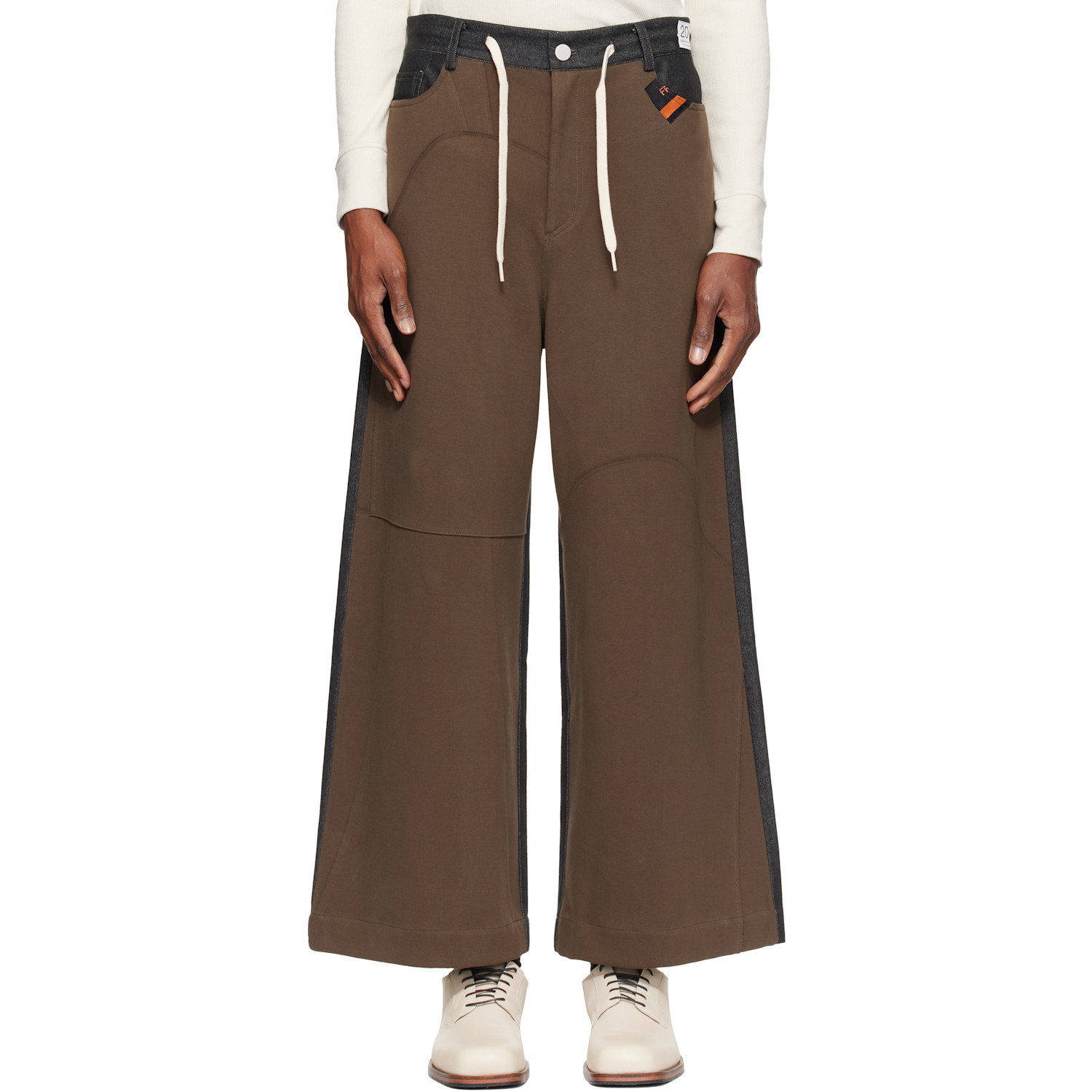 RE;CODE Khaki & Navy Puzzle-Patched Wide Trousers