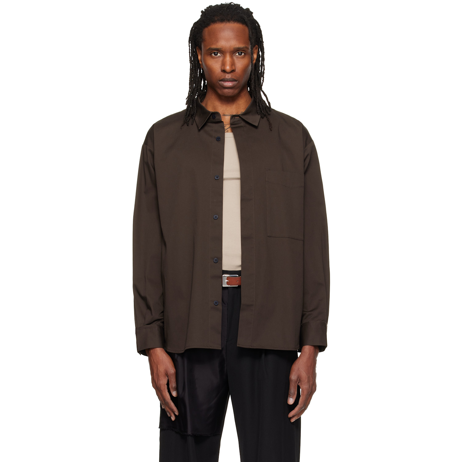 RE;CODE Brown Back-Detailed Shirt