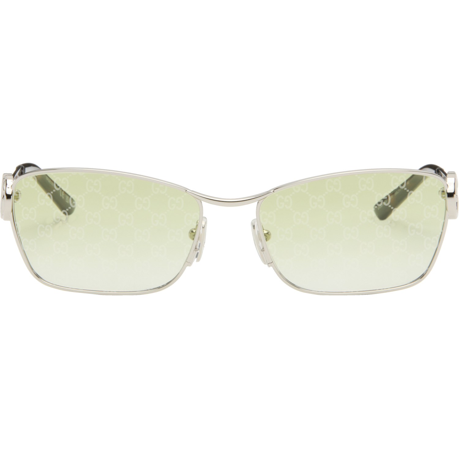Gucci Silver Rectangular Frame Sunglasses