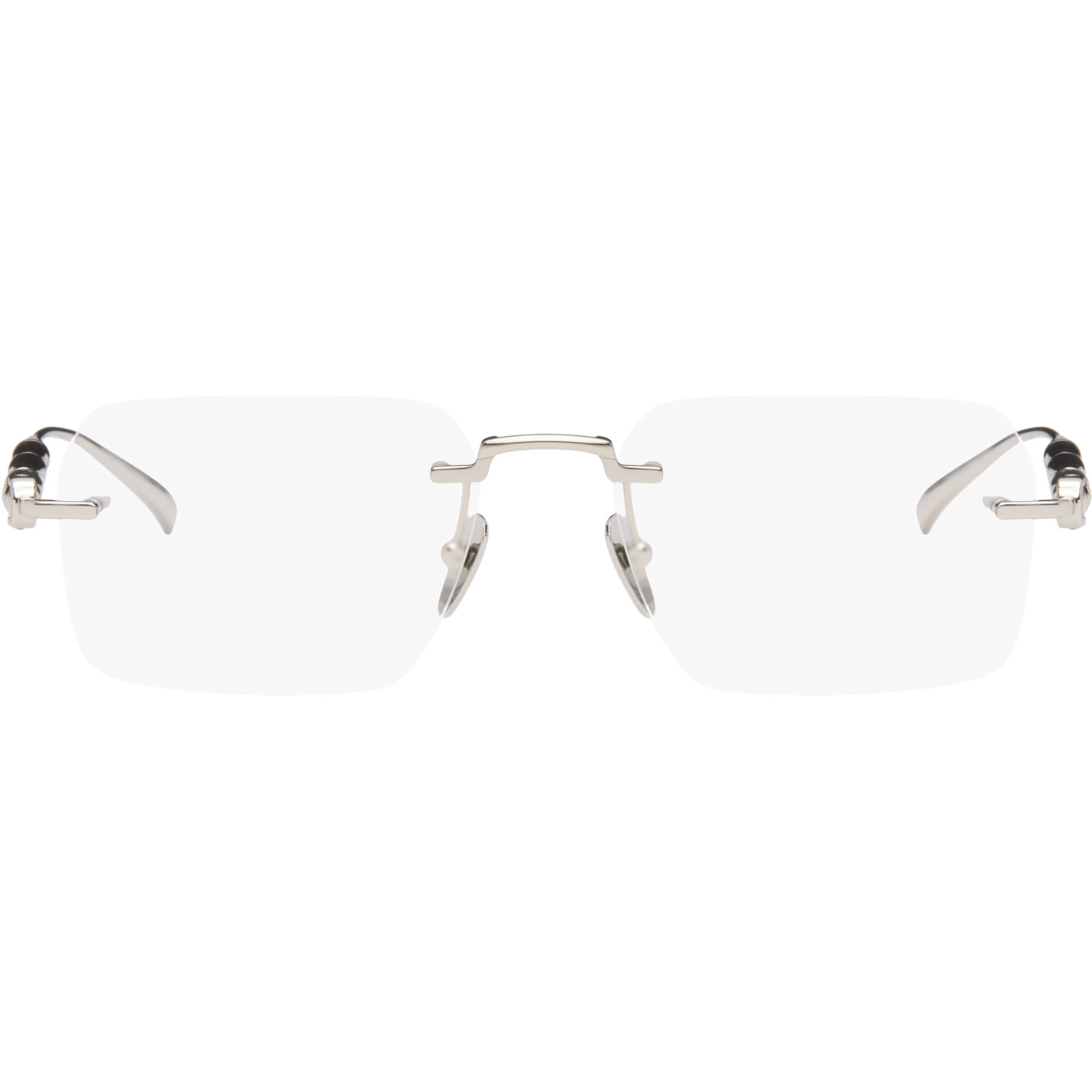 Gucci Silver Rectangular Glasses