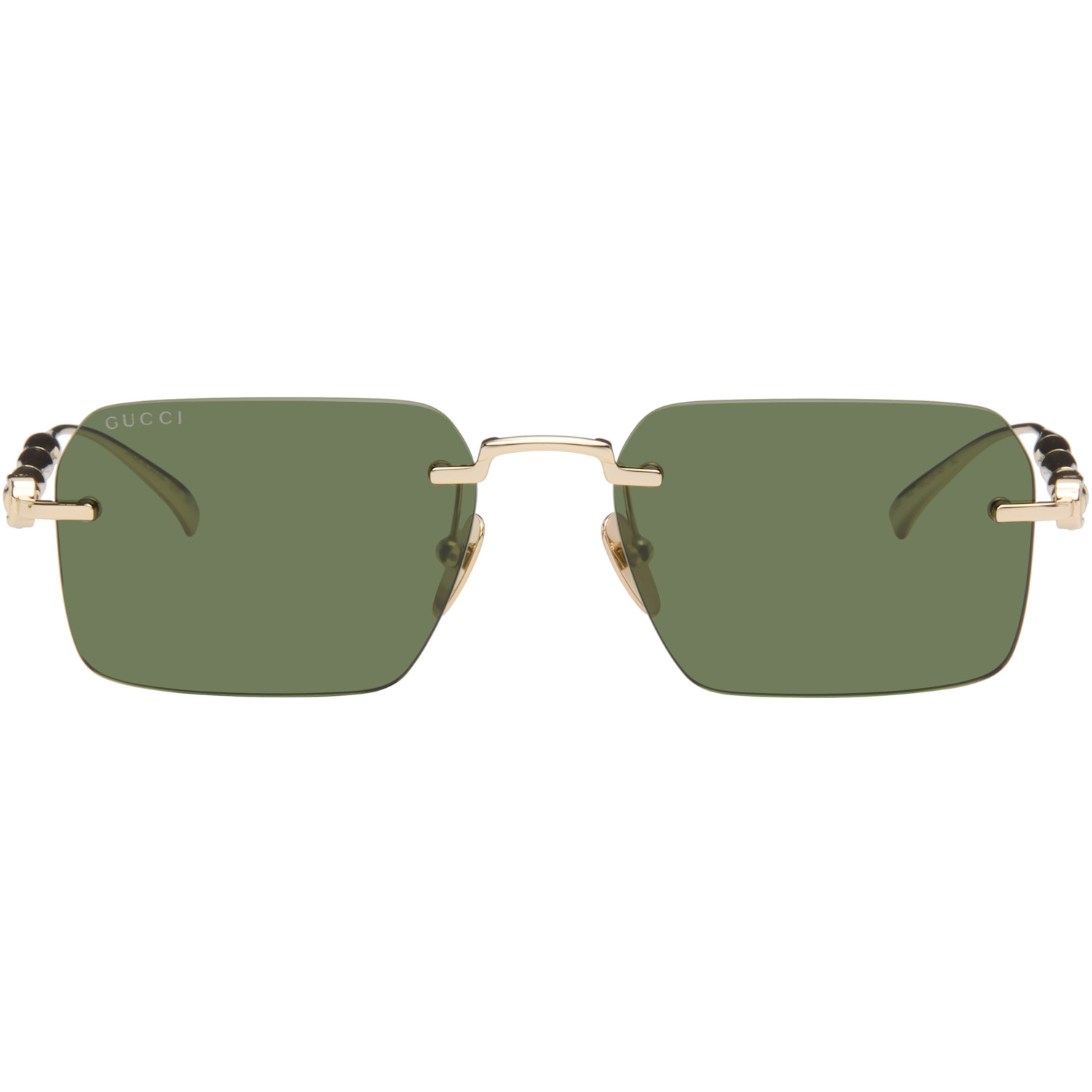 Gucci Gold Frameless Rectangular Sunglasses