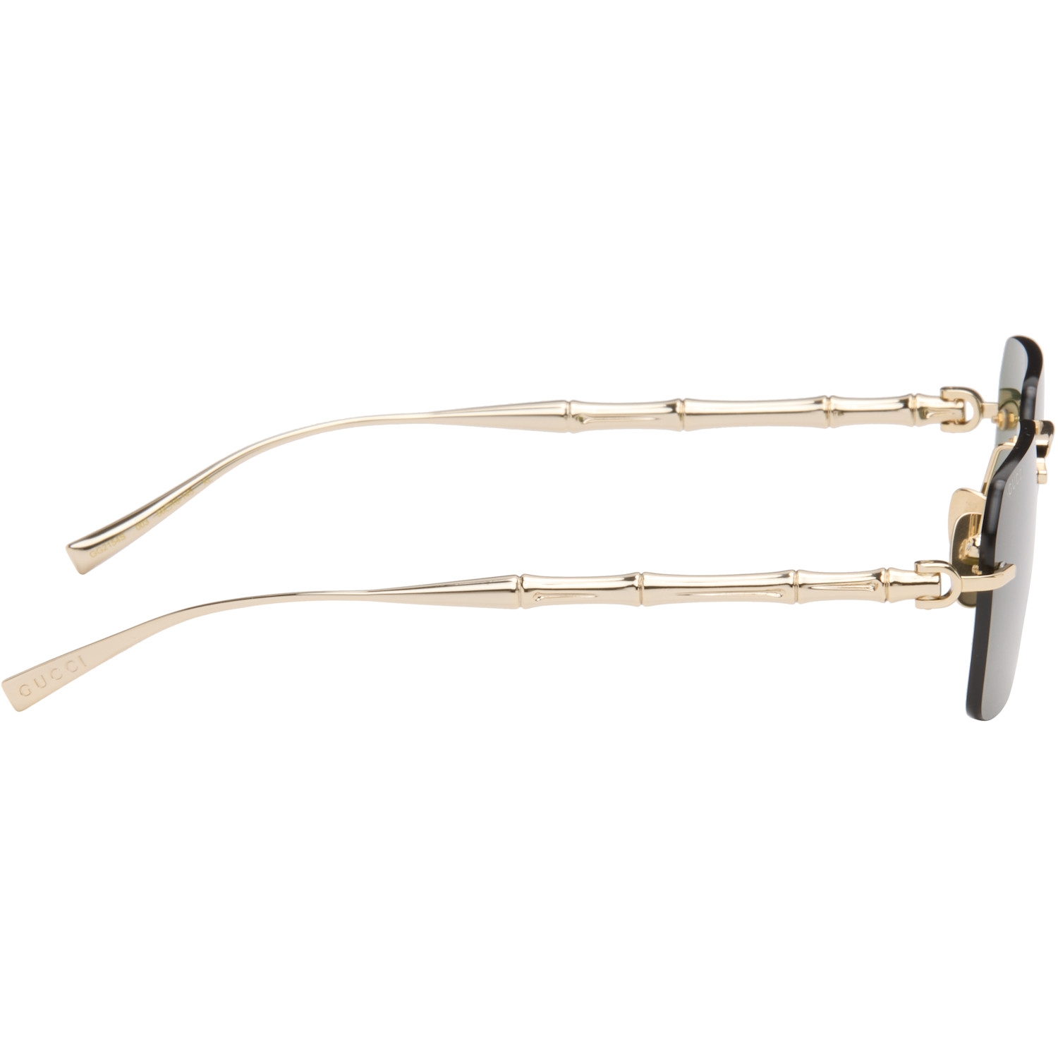  Gucci Gold Frameless Rectangular Sunglasses 